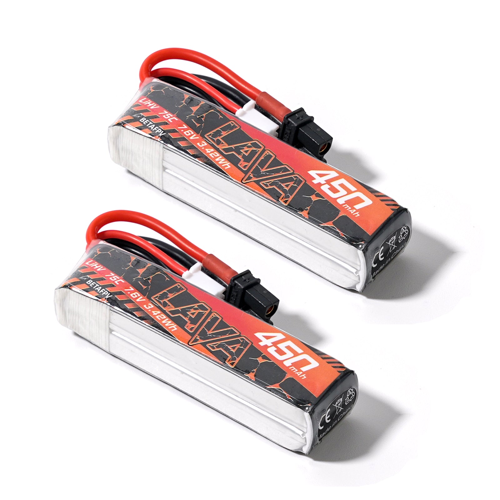 BetaFPV LAVA 2S/3S/4S 450mAh 75C Battery (2PCS)