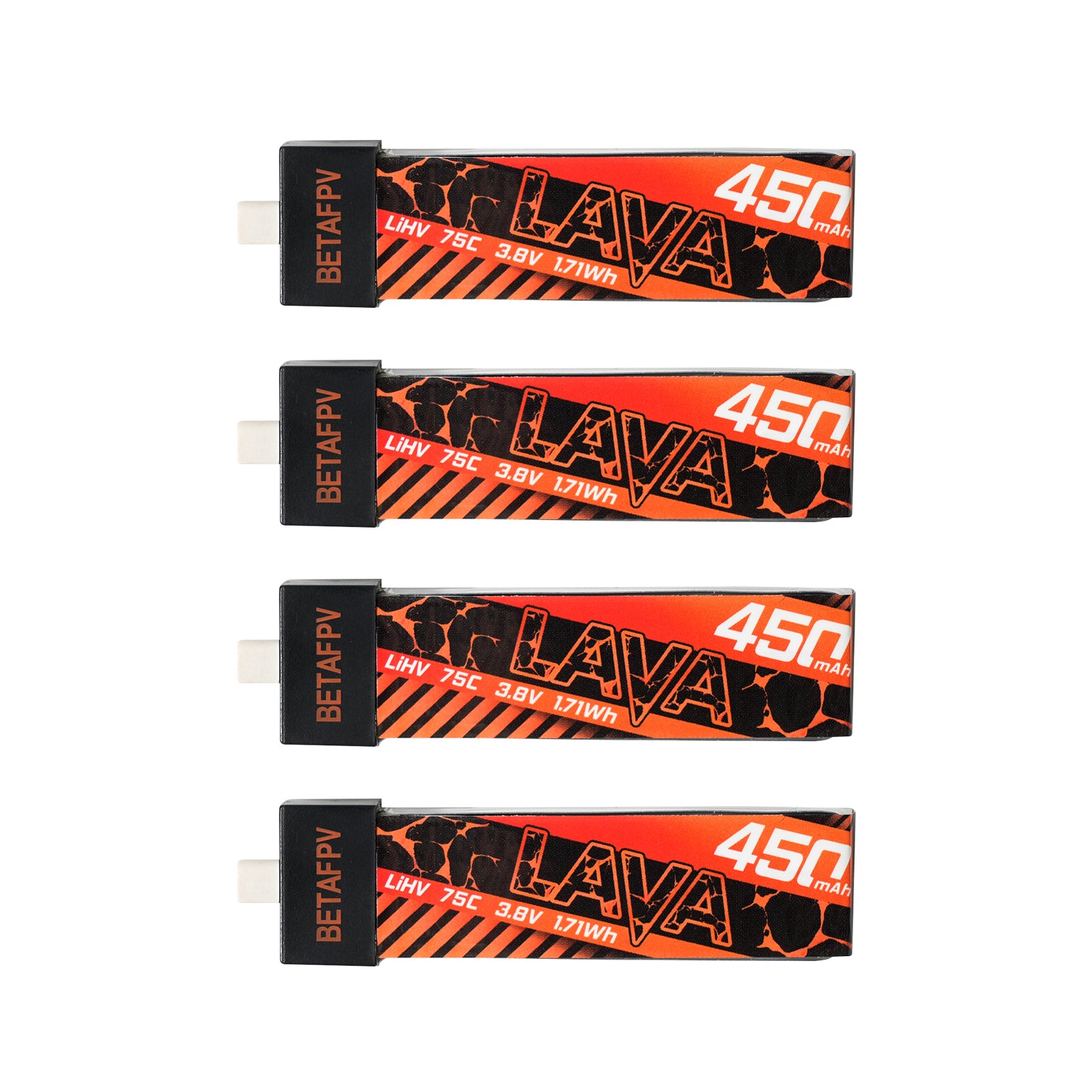BetaFPV LAVA 1S 450mAh 75C Battery (4PCS)