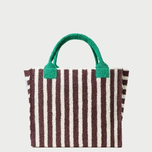 Loeffler Randall Sol Brown/White Crochet Beach Tote