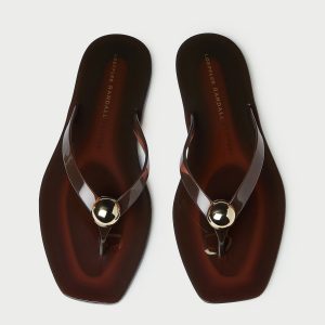 Loeffler Randall Jovie Brown Jelly Flip Flop