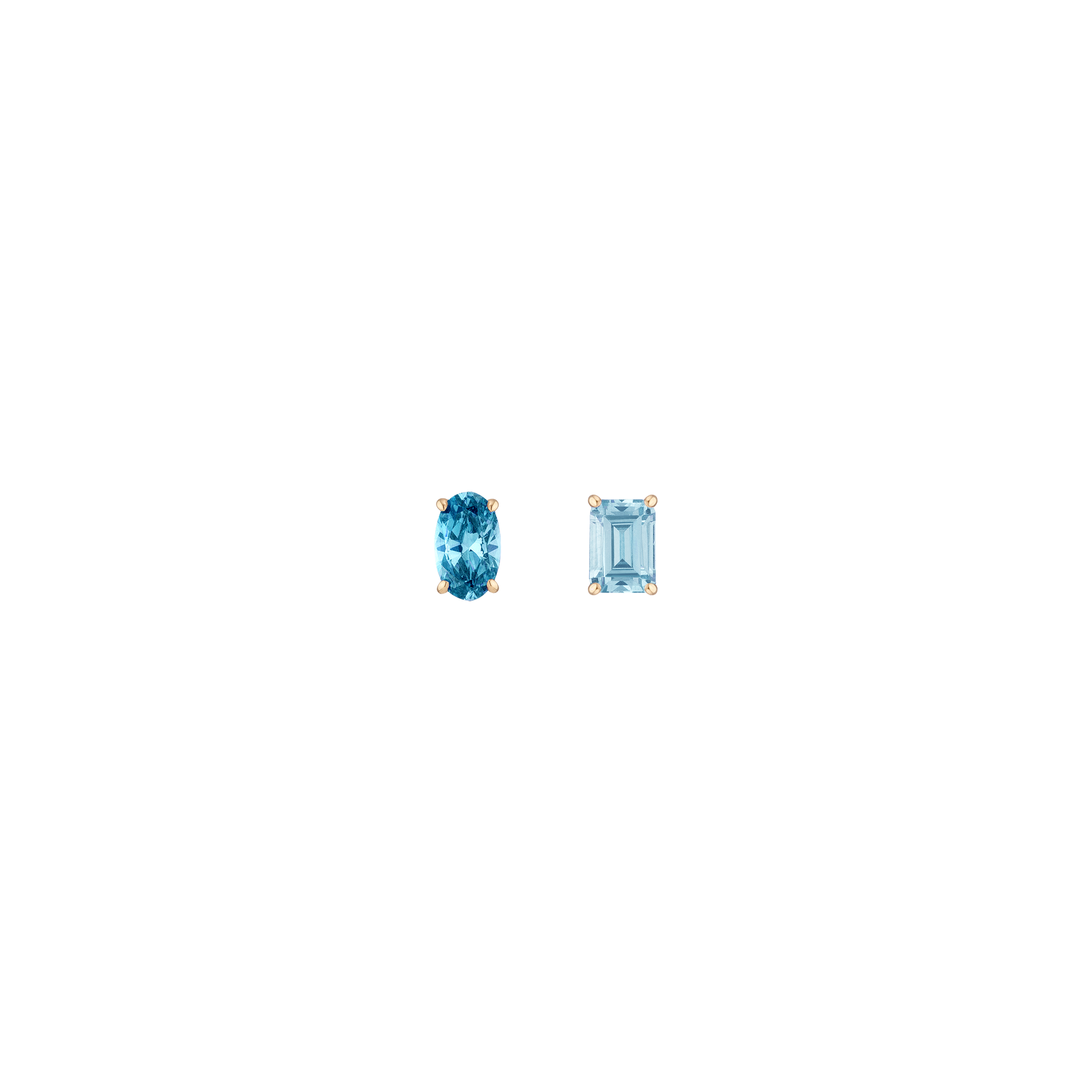 Auratenewyork Lab Grown Aquamarine Mosaic Stud Earrings
