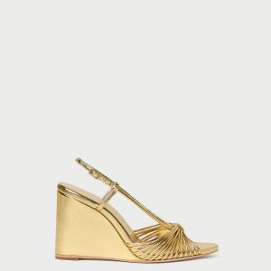 Loeffler Randall Marren Gold Leather Wedge