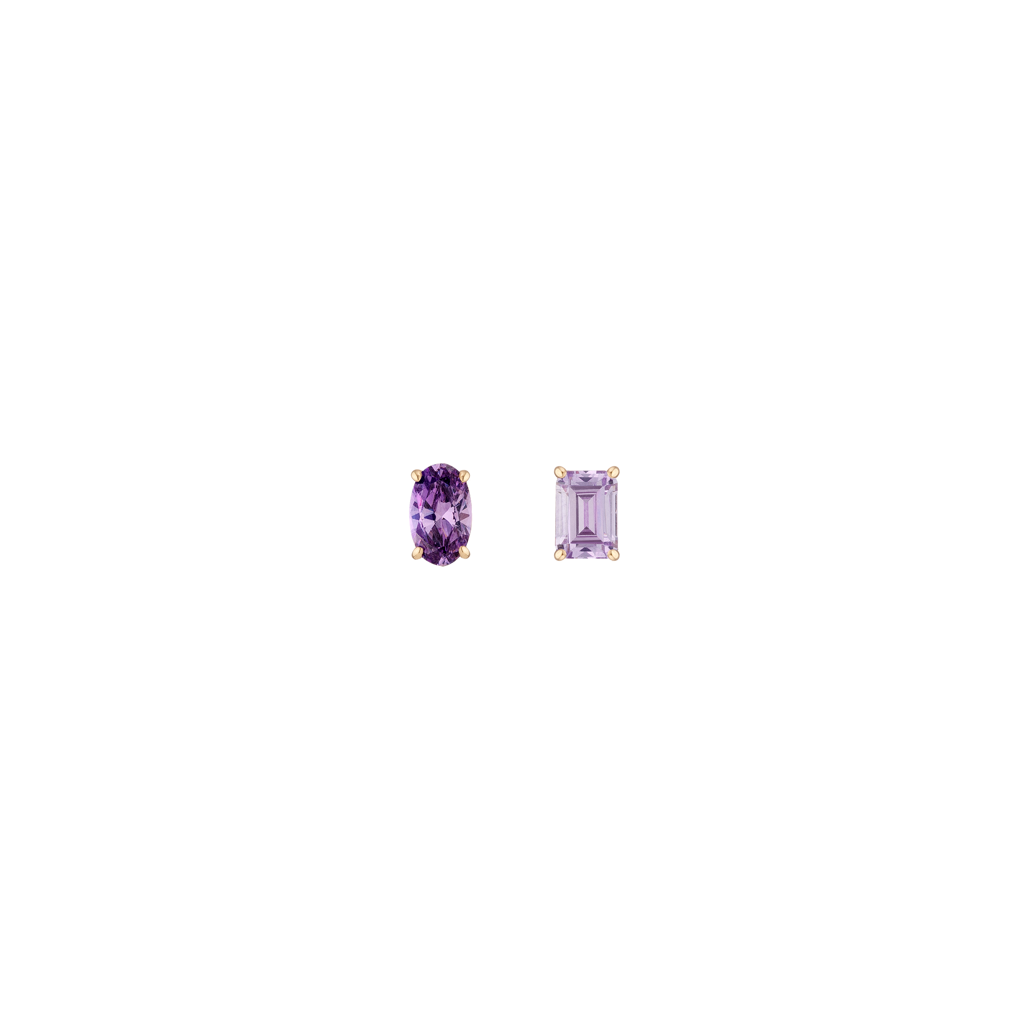 Auratenewyork Lab Grown Purple Amethyst Mosaic Stud Earrings