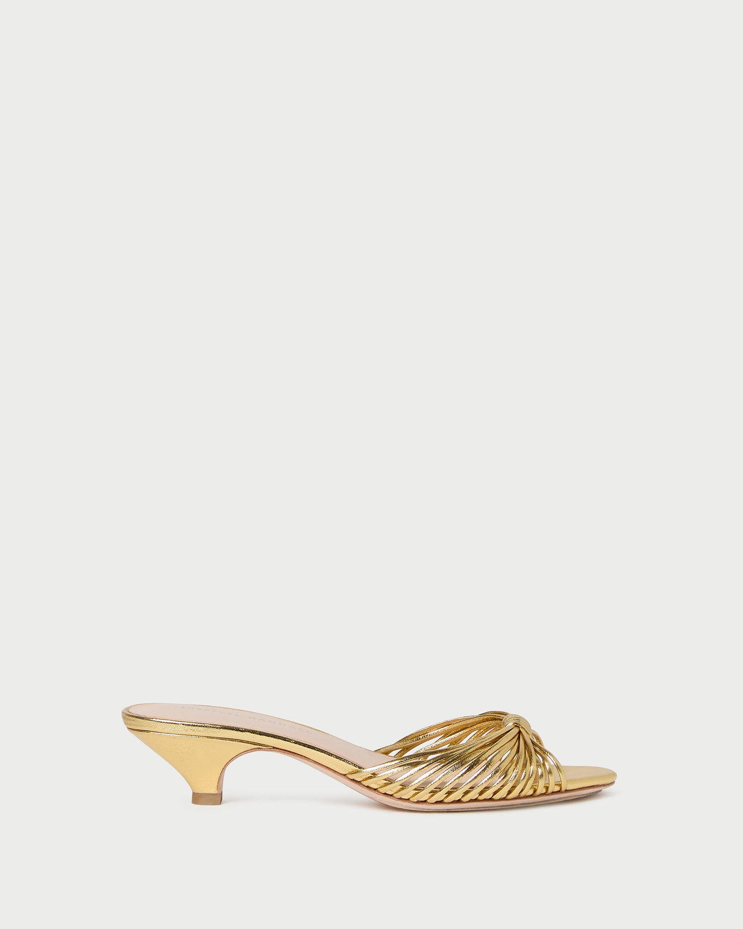 Loeffler Randall Dixie Gold Leather Kitten Heel