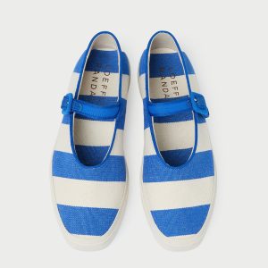 Loeffler Randall Cooper Blue Striped Mary Jane Sneaker