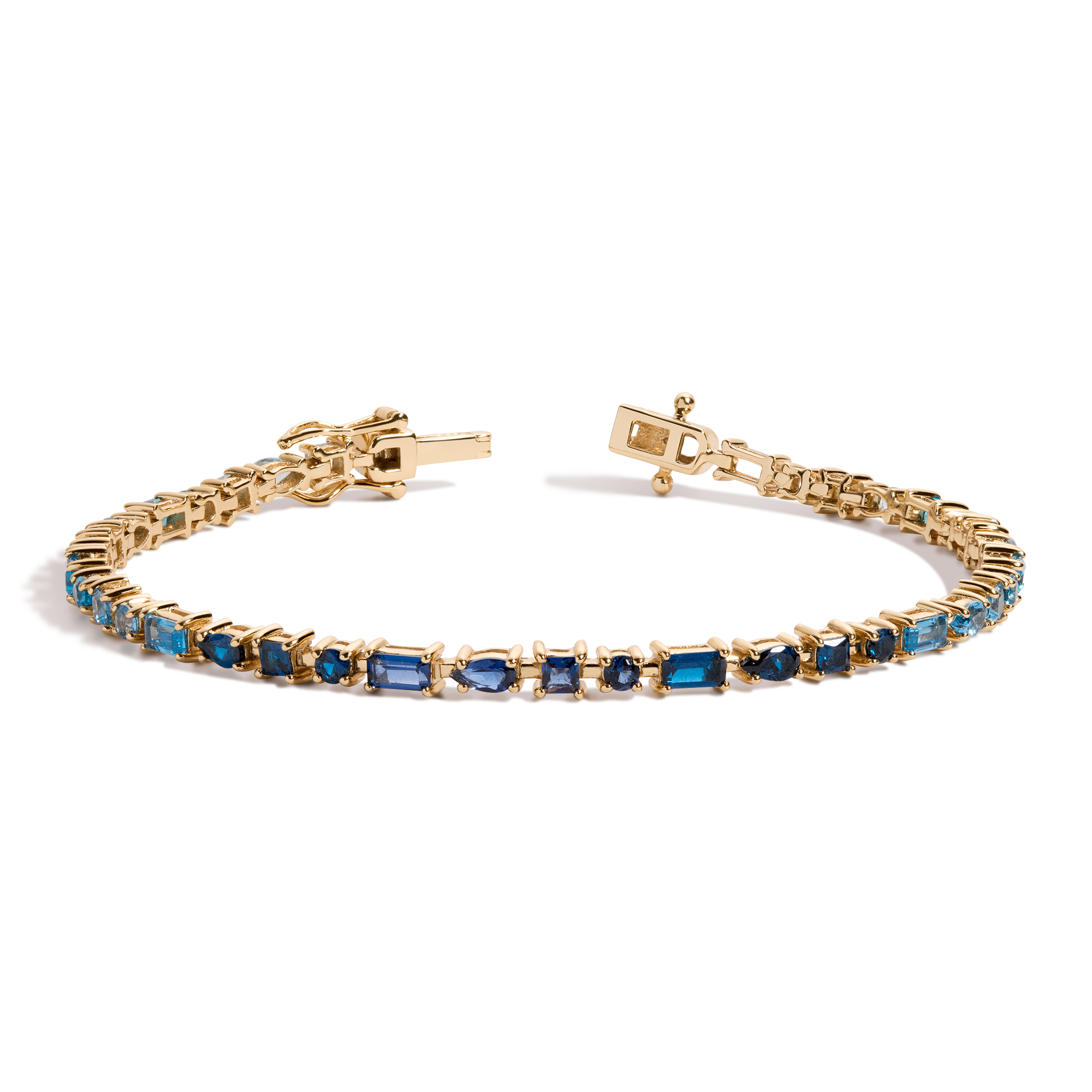Auratenewyork Blue Ombré Mosaic Tennis Bracelet