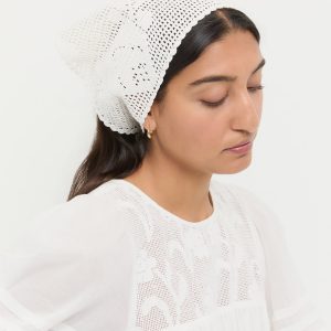 Loeffler Randall Viv White Crochet Scarf
