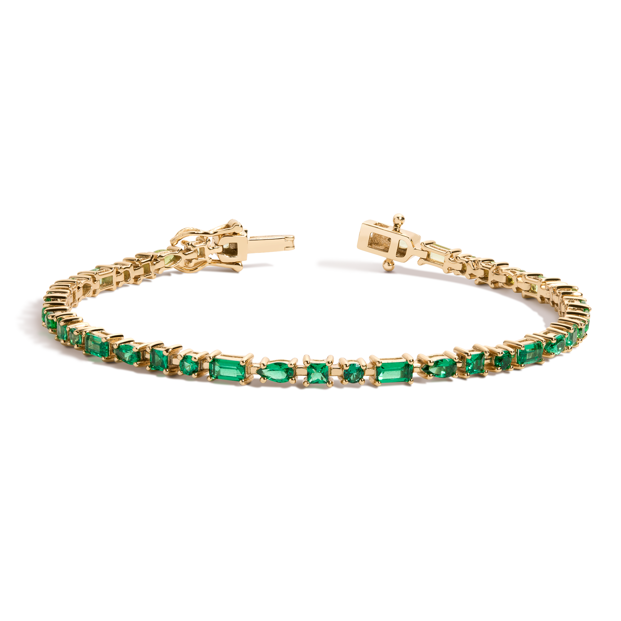 Auratenewyork Green Ombré Mosaic Tennis Bracelet