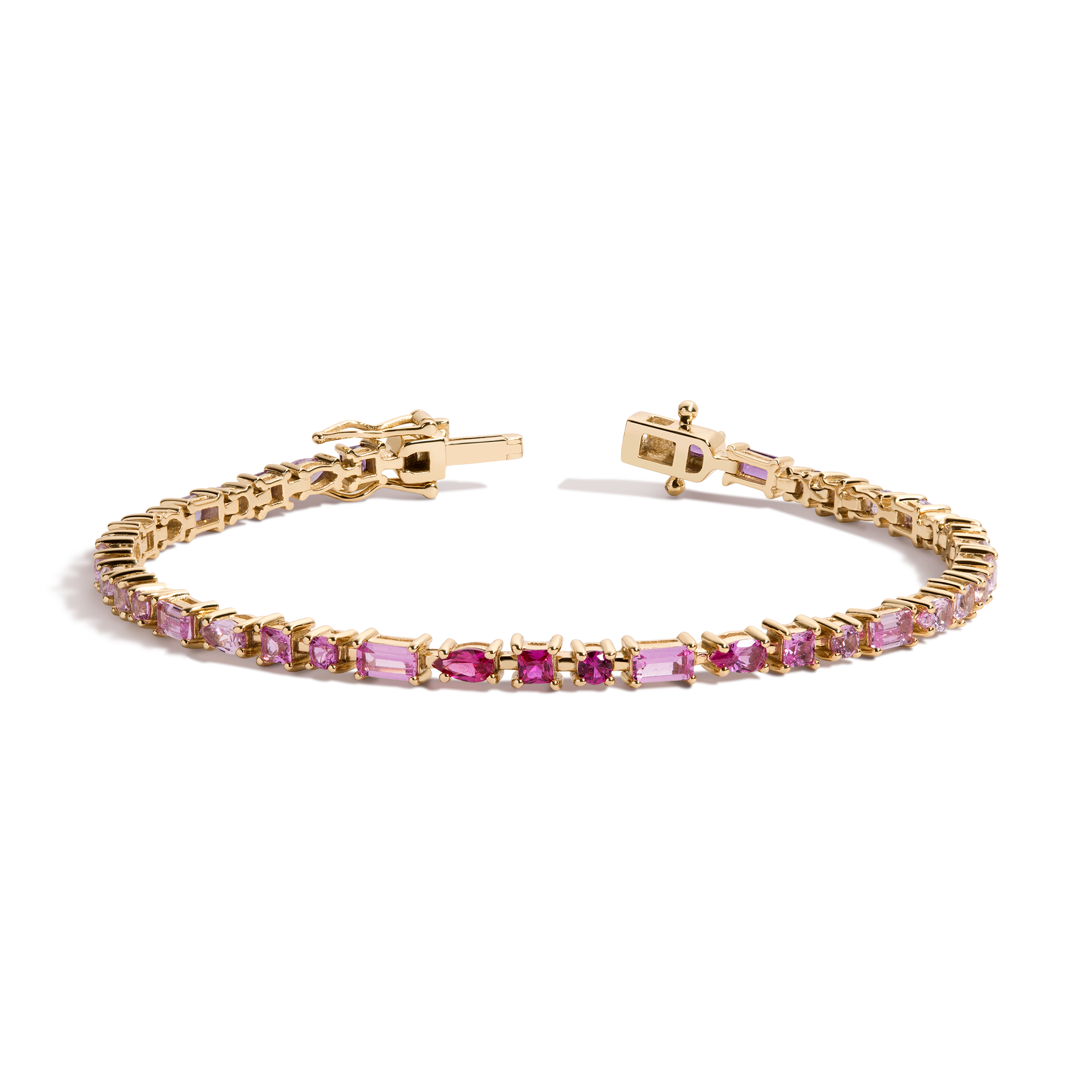 Auratenewyork Pink Ombré Mosaic Tennis Bracelet