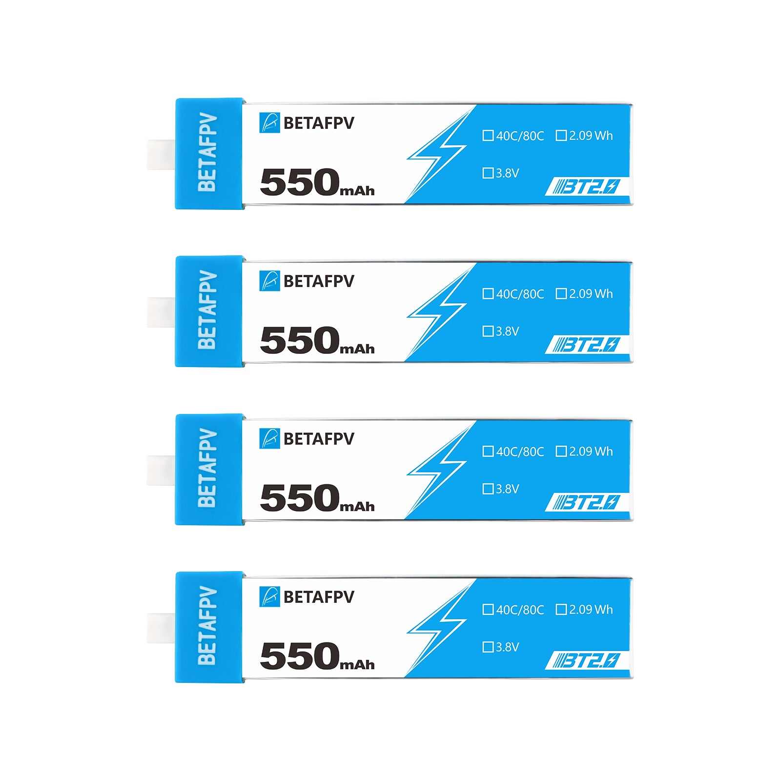 BetaFPV BT2.0 550mAh 1S Battery (4PCS)