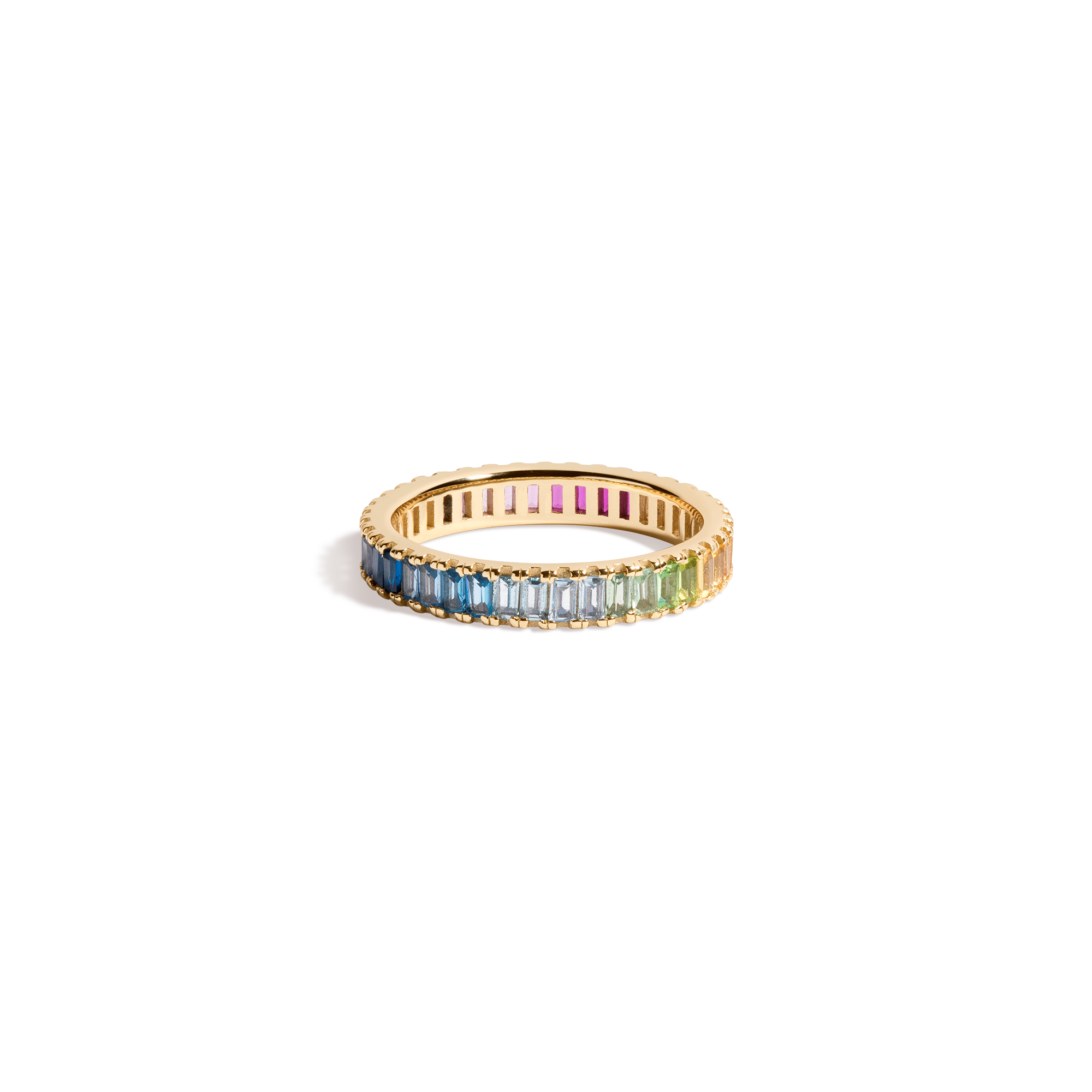Auratenewyork Ombré Rainbow Baguette Eternity Ring