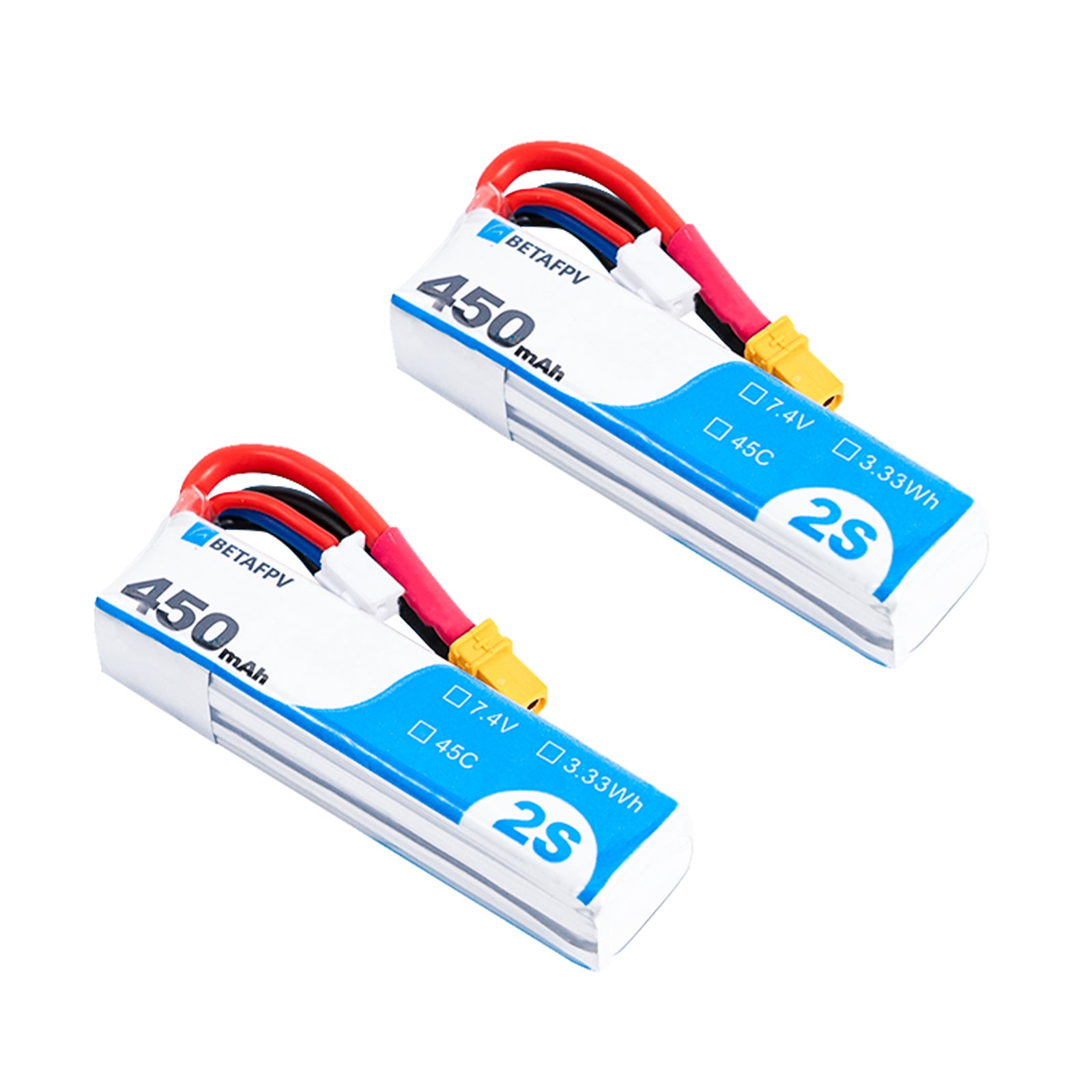 BetaFPV 450mAh 2S 45C Lipo Battery (2PCS)