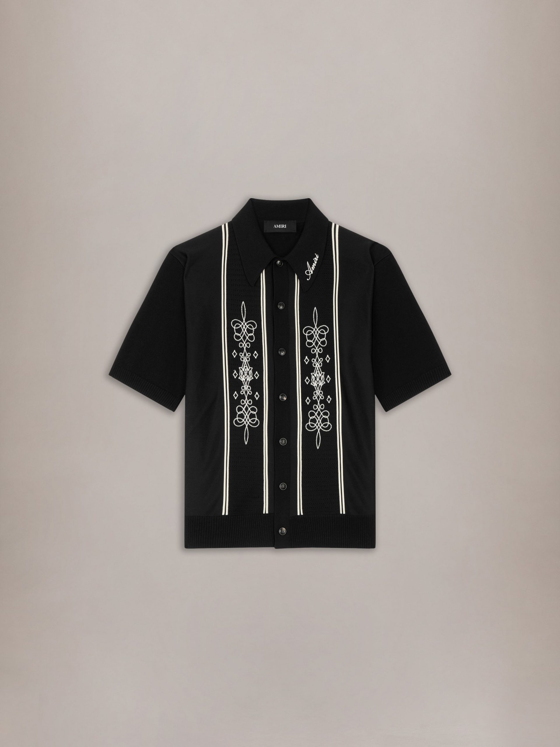 Amiri MA PANELED KNIT SHIRT - Black