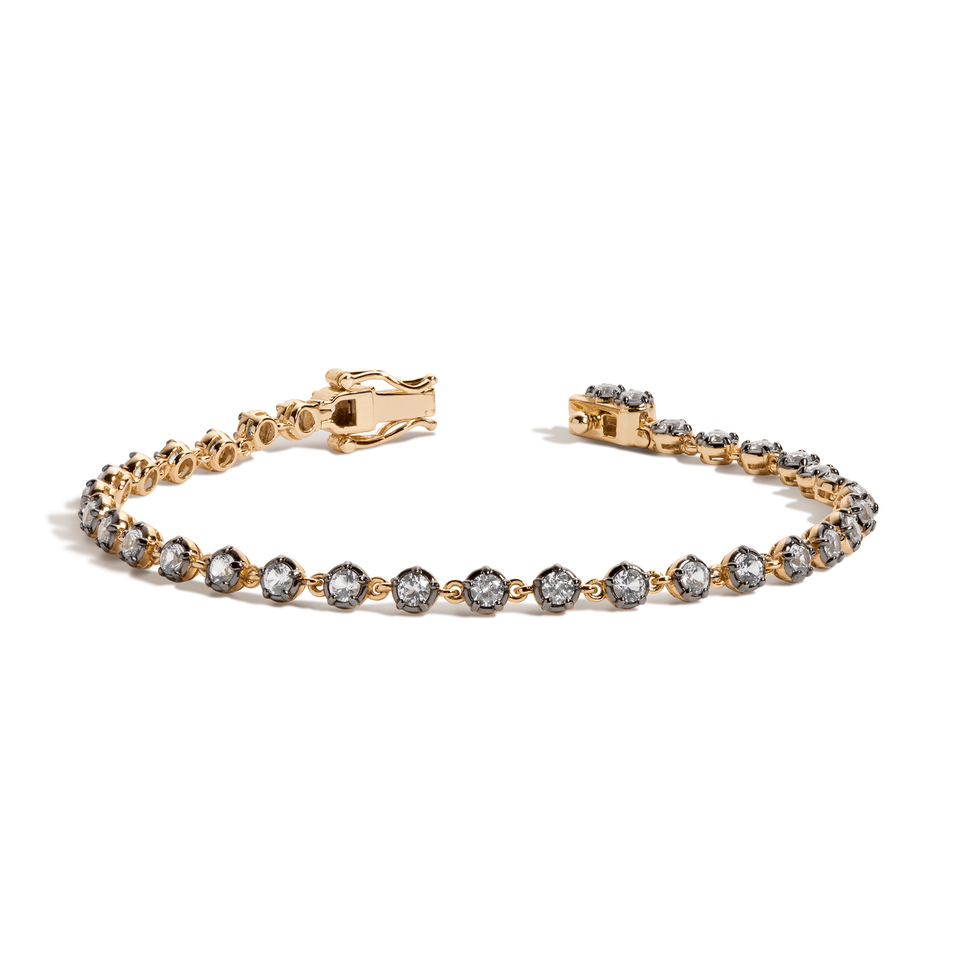 Auratenewyork Black Rhodium Georgian Tennis Bracelet