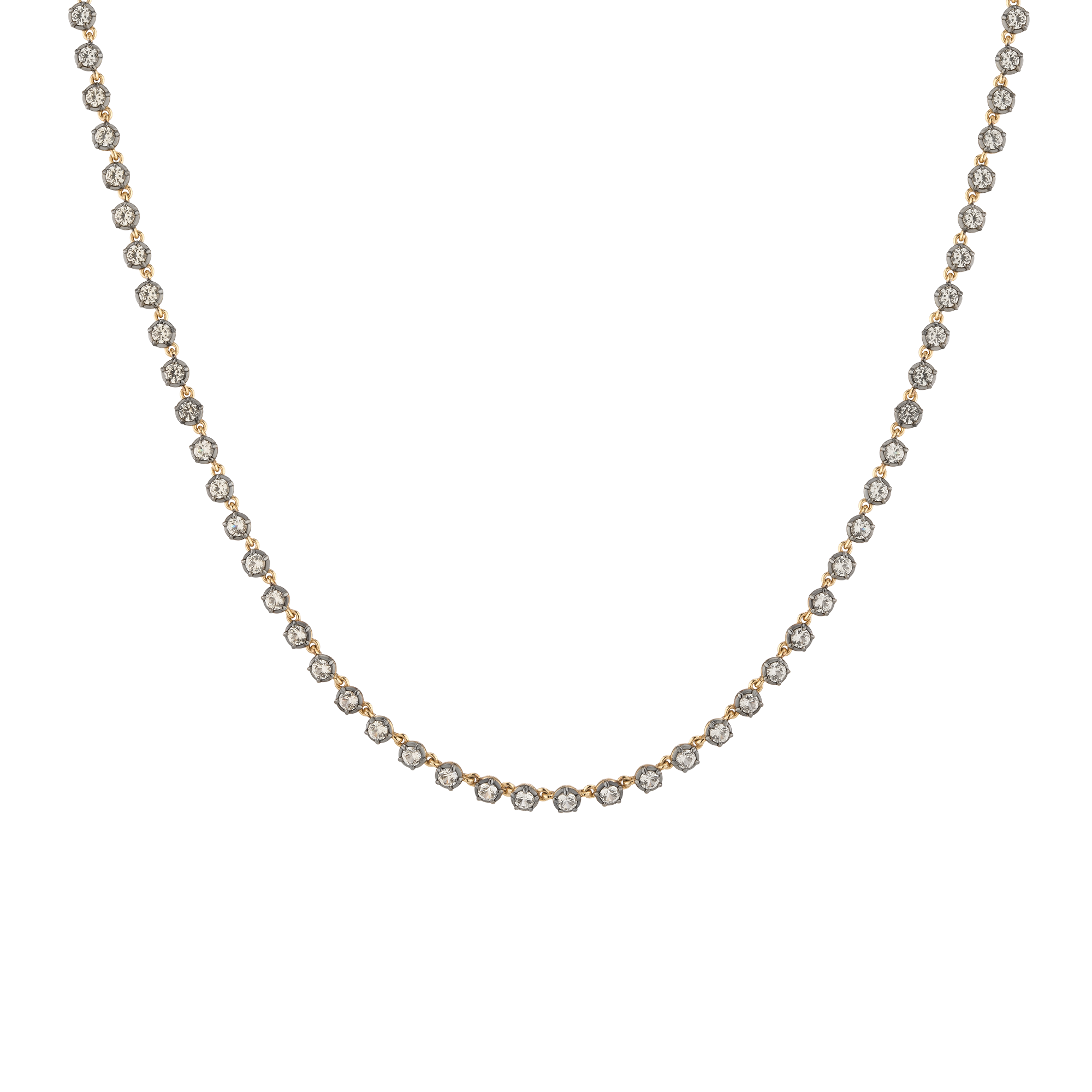 Auratenewyork Black Rhodium Georgian Tennis Necklace