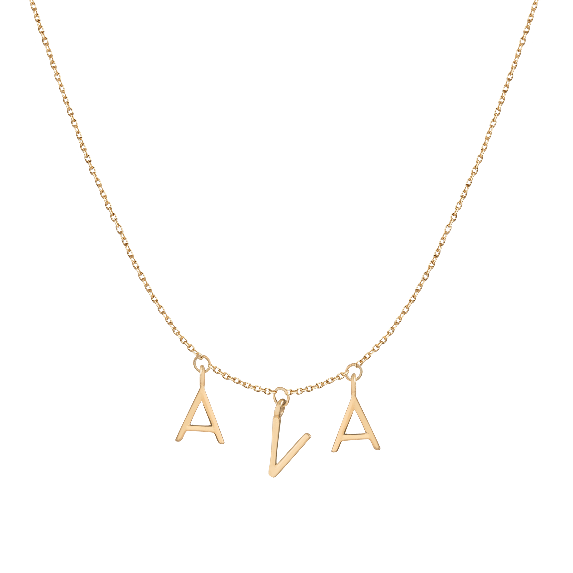 Auratenewyork Gold Station Letter Necklace