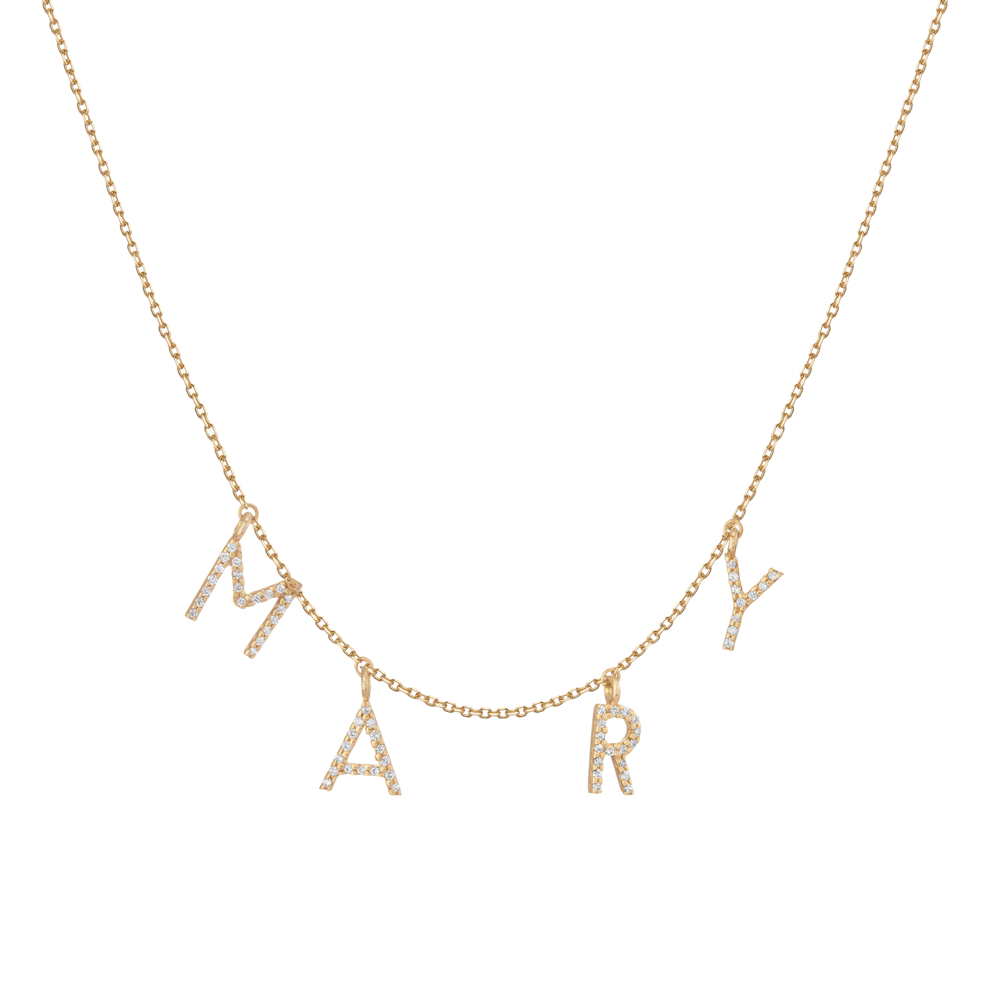Auratenewyork Lab Grown Diamond Pavé Station Letter Necklace