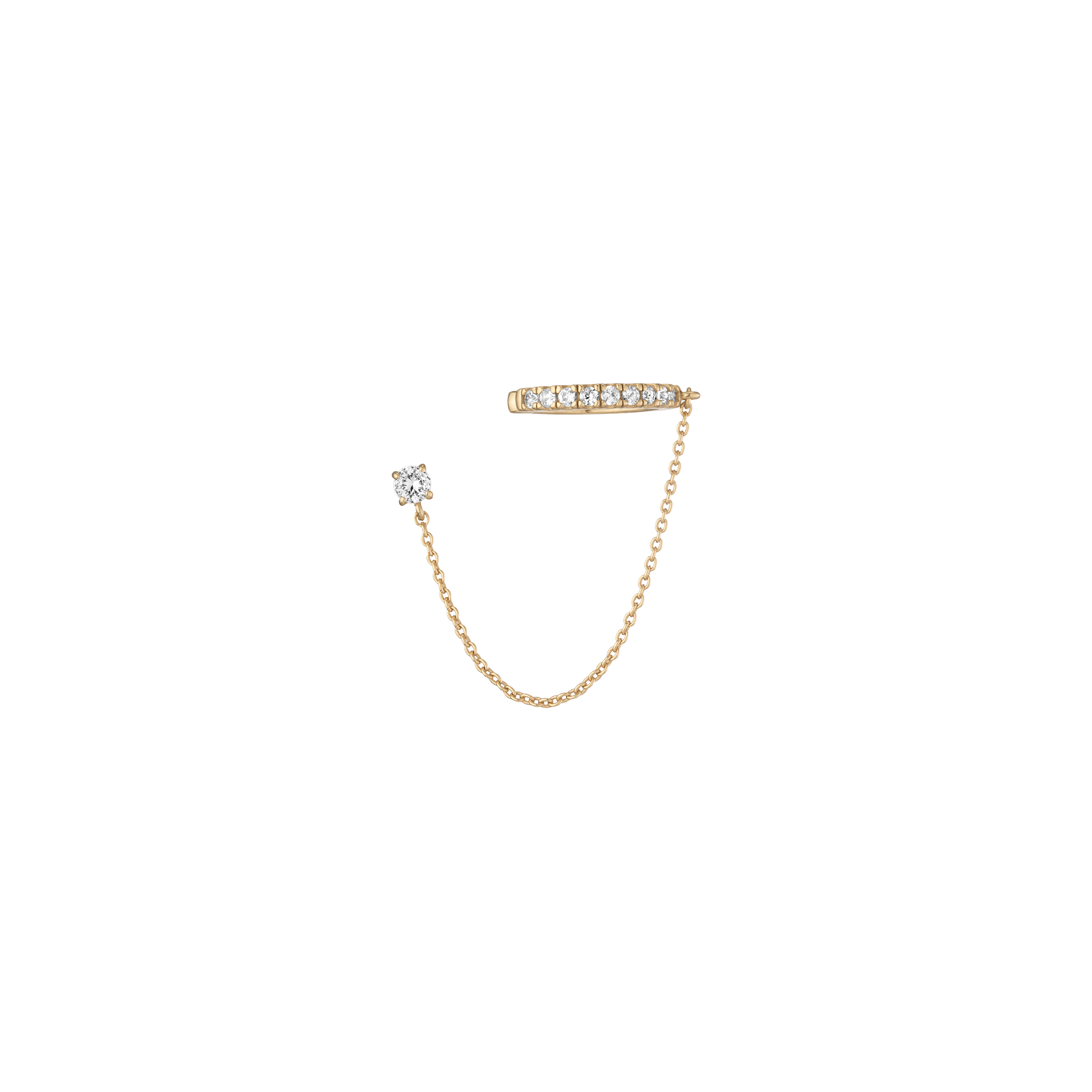 Auratenewyork Aurate x Frye: Lab Grown White Sapphire Stud and Ear Cuff