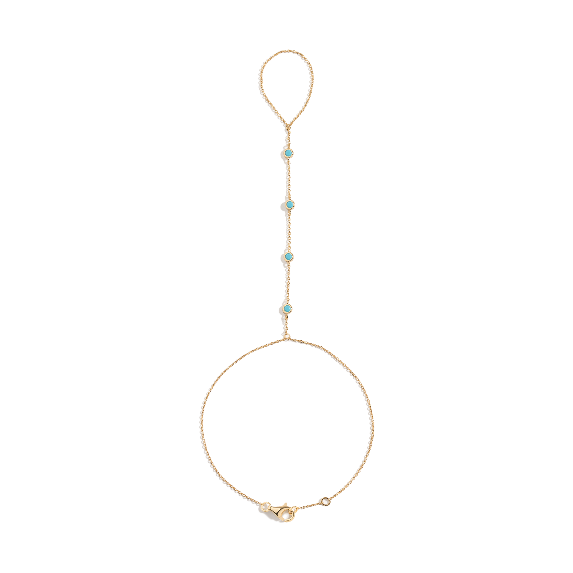 Auratenewyork Aurate x Frye: Turquoise Station Hand Chain Bracelet