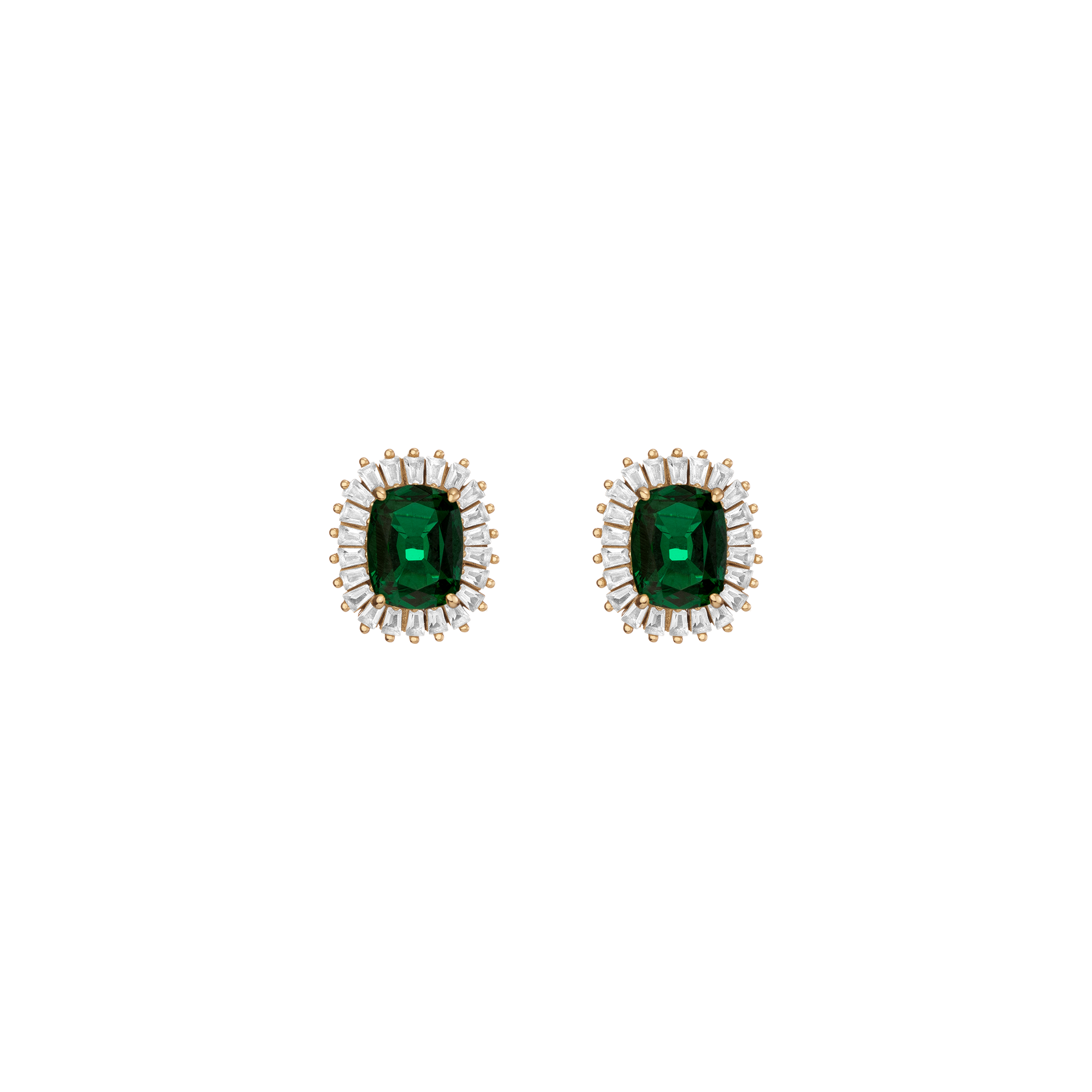Auratenewyork Lab Grown Green Emerald Alexandra Earrings