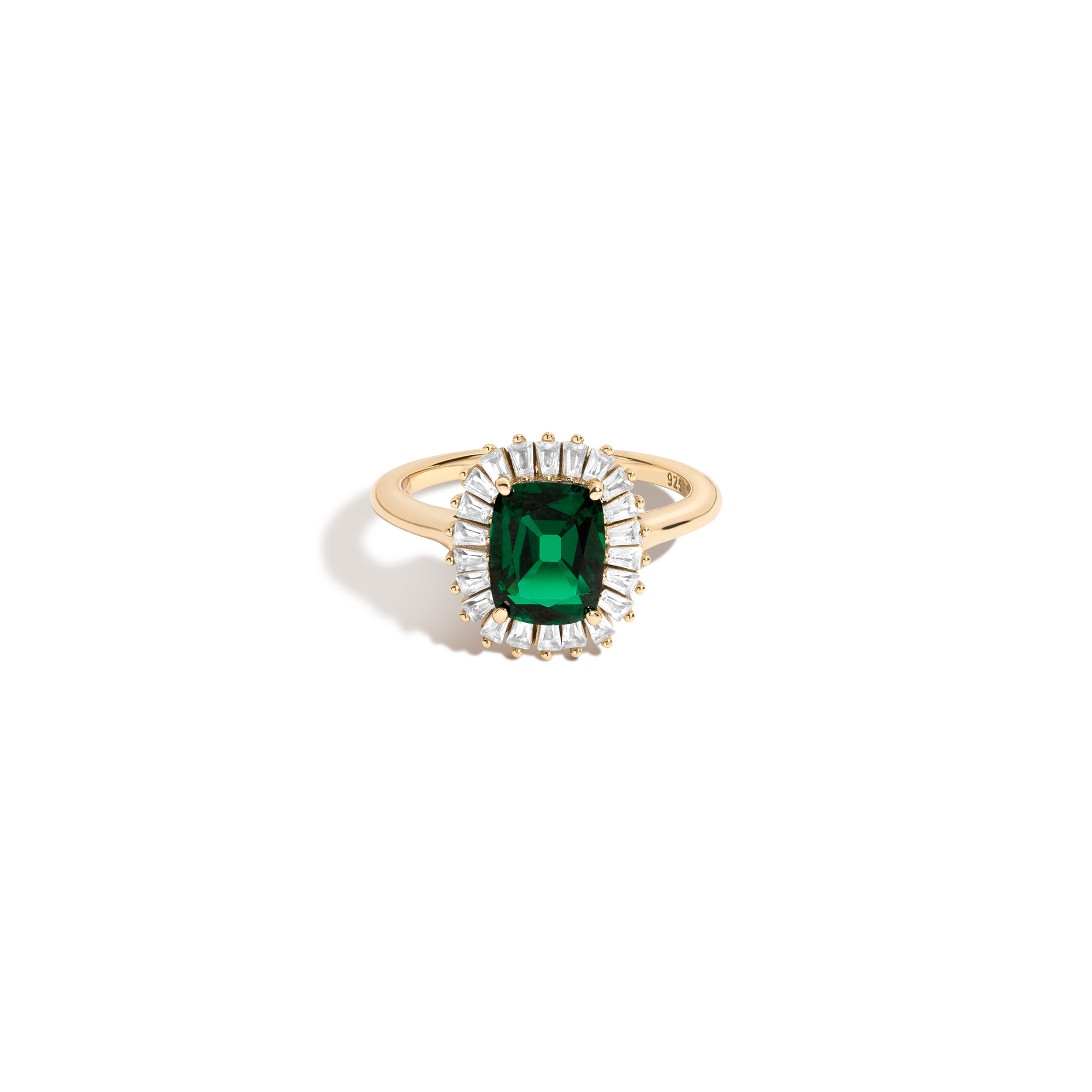 Auratenewyork Lab Grown Green Emerald Alexandra Ring