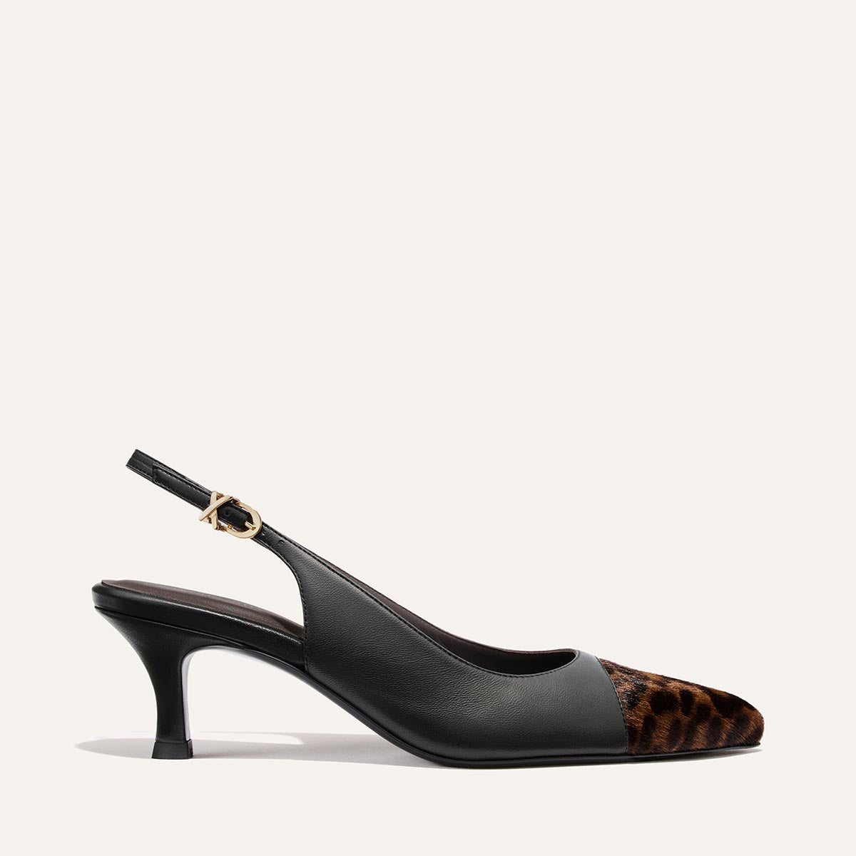 Margaux The Colette - Black Nappa and Leopard Haircalf