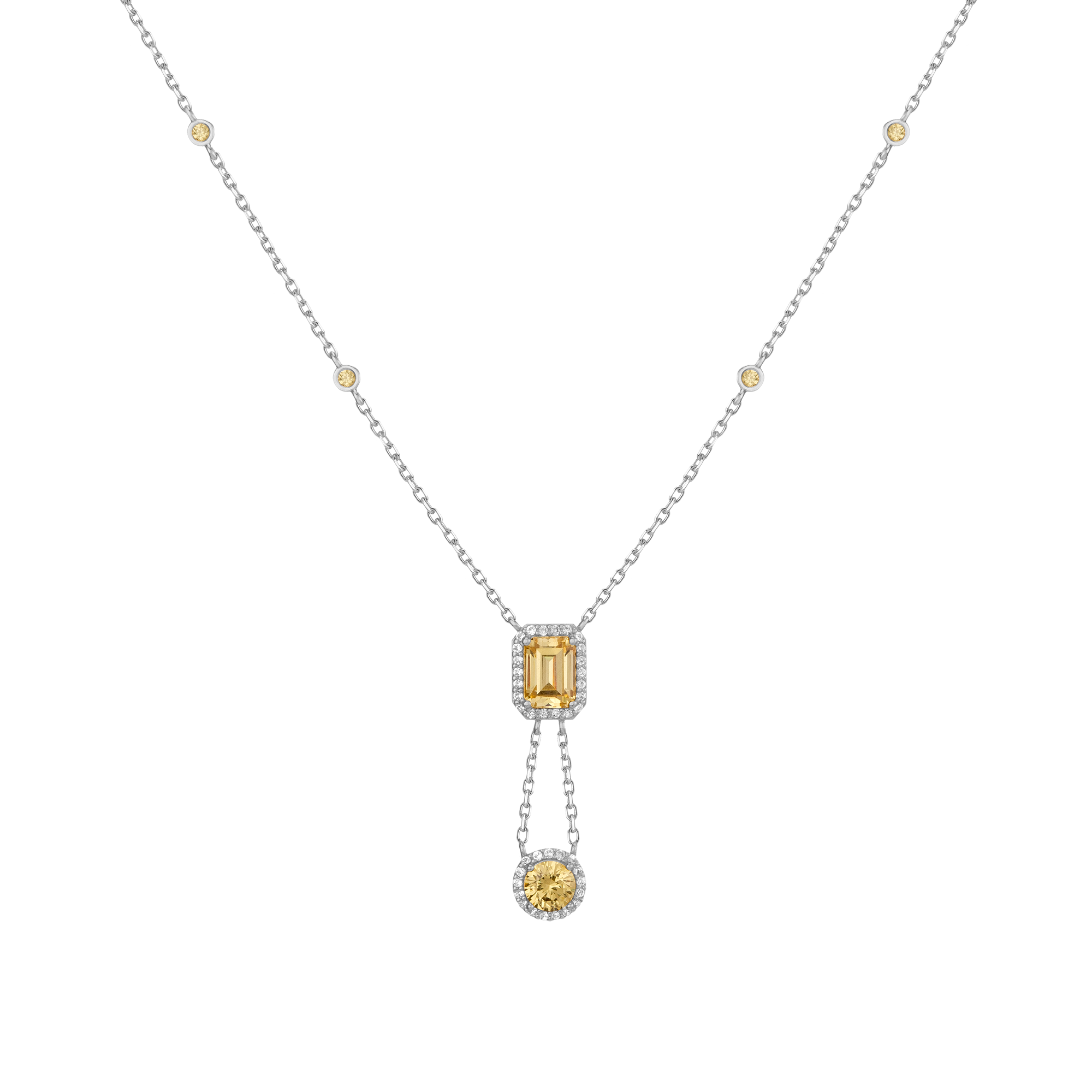 Auratenewyork Lab Grown Canary Edwardian Lariat Necklace
