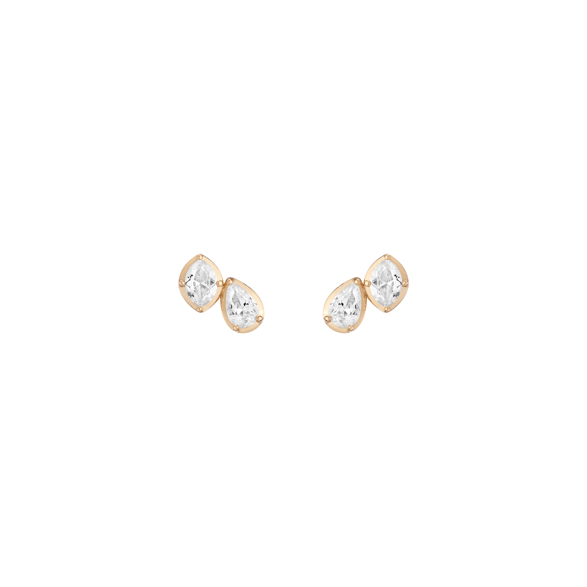 Auratenewyork Georgian Toi et Moi Stud Earrings