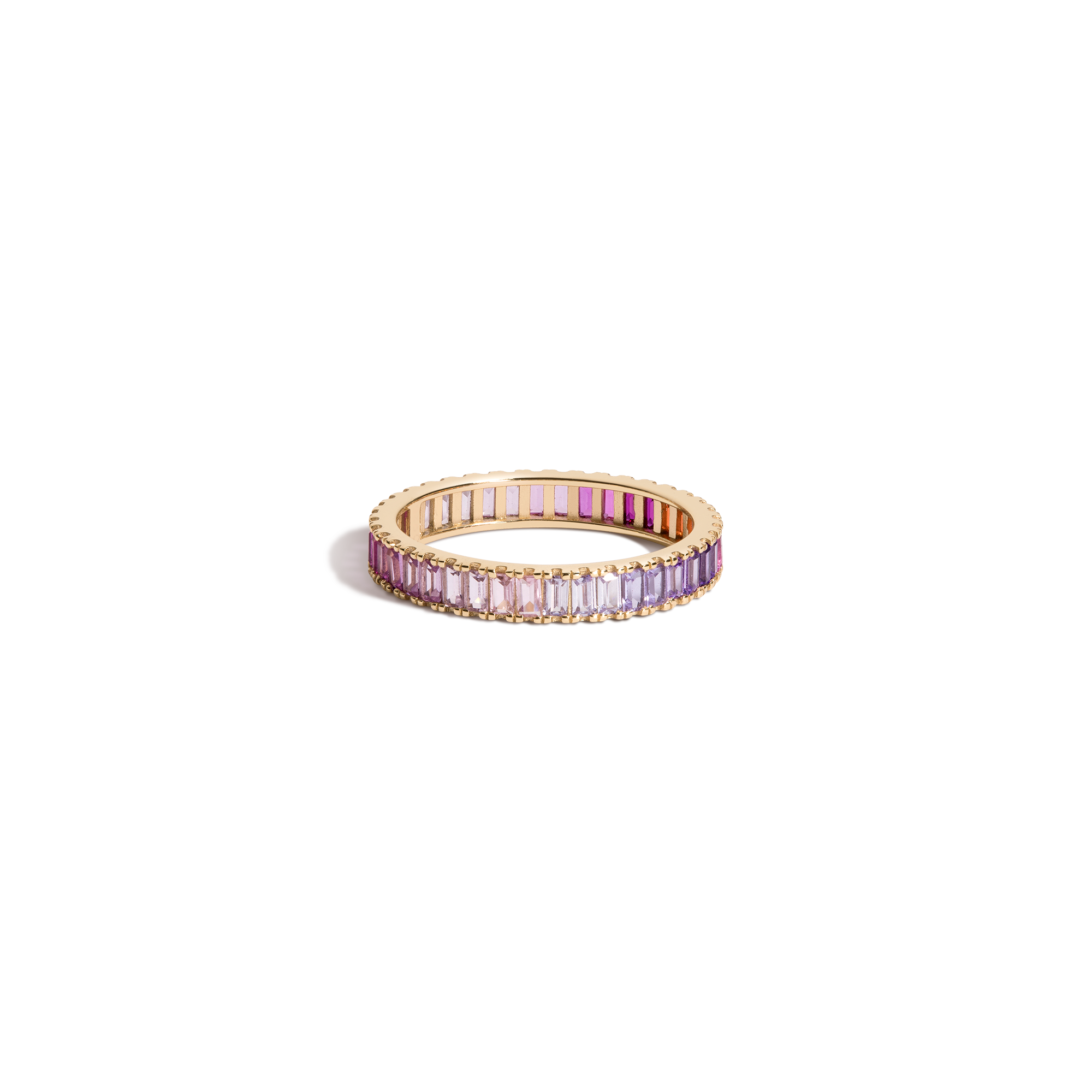 Auratenewyork Pink Ombré Baguette Eternity Ring
