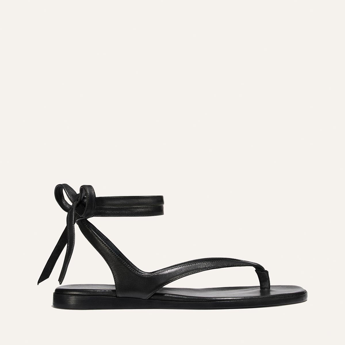 Margaux The Palermo Wrap Sandal - Black Nappa