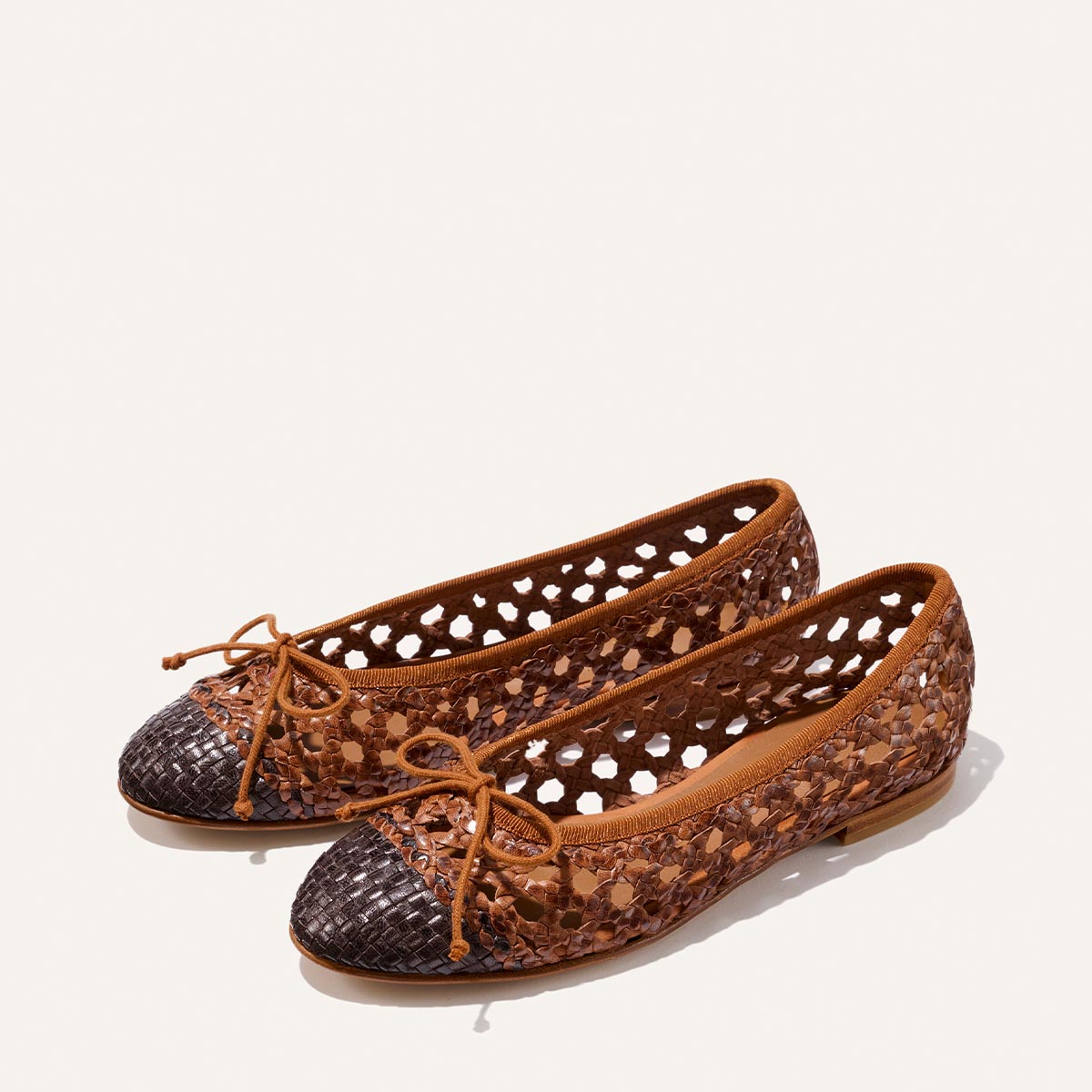 Margaux The Demi - Saddle and Espresso Woven Leather