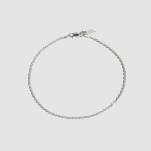 Lorenstewart Sterling Silver Twisted Rope Chain Anklet