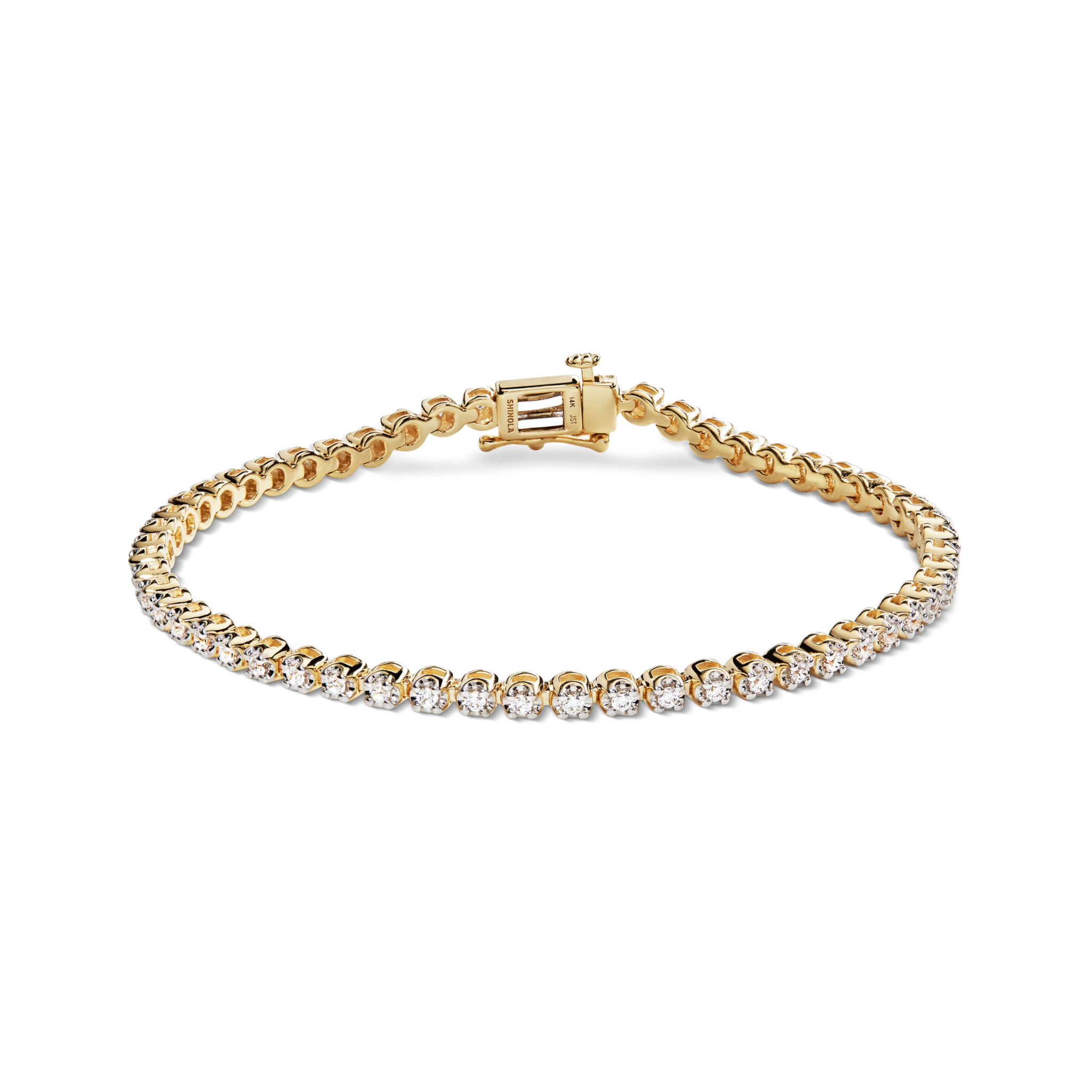Shinola 1.84 Carat 6.5" Diamond Tennis Bracelet - Yellow Gold