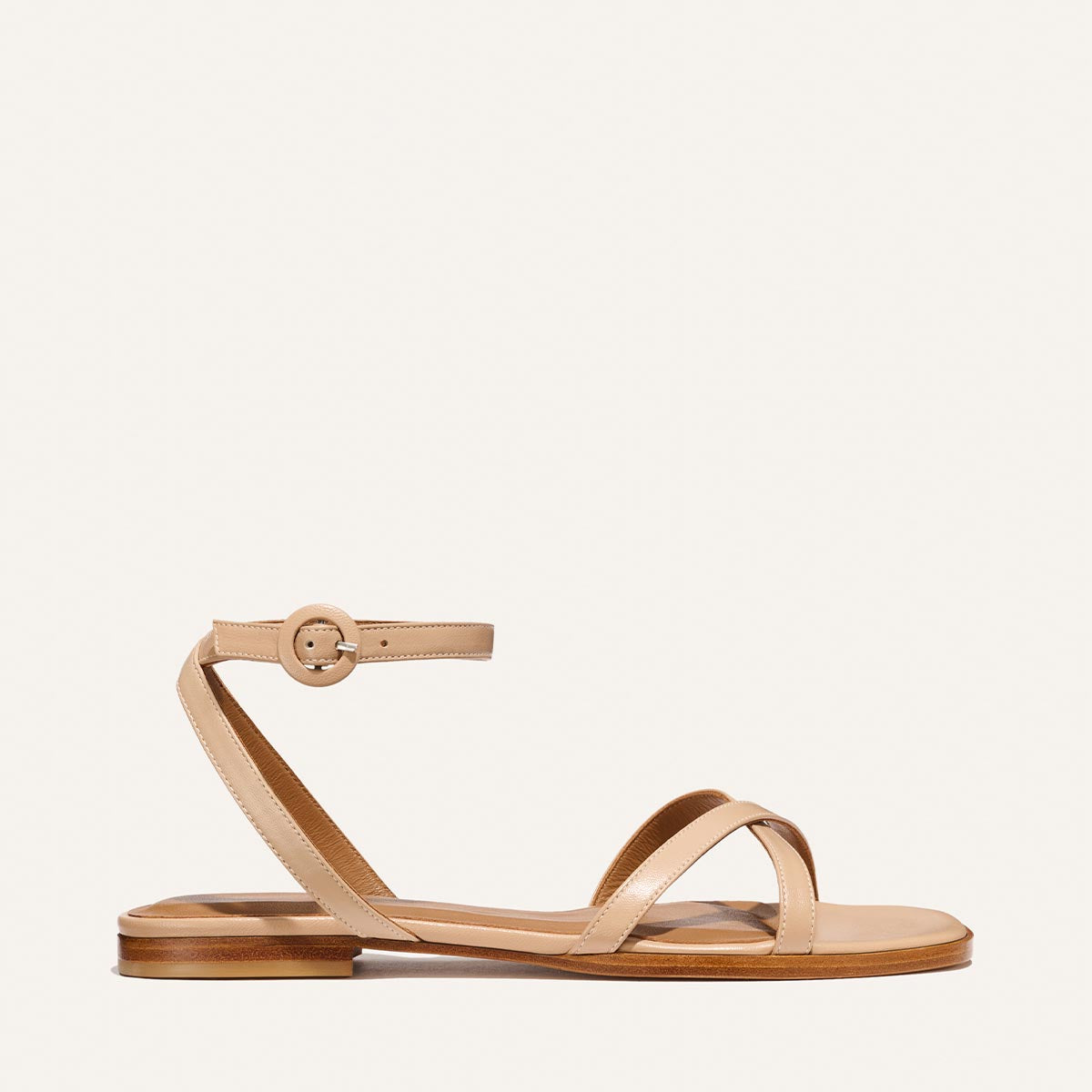 Margaux The Flat Sandal - Dune Nappa
