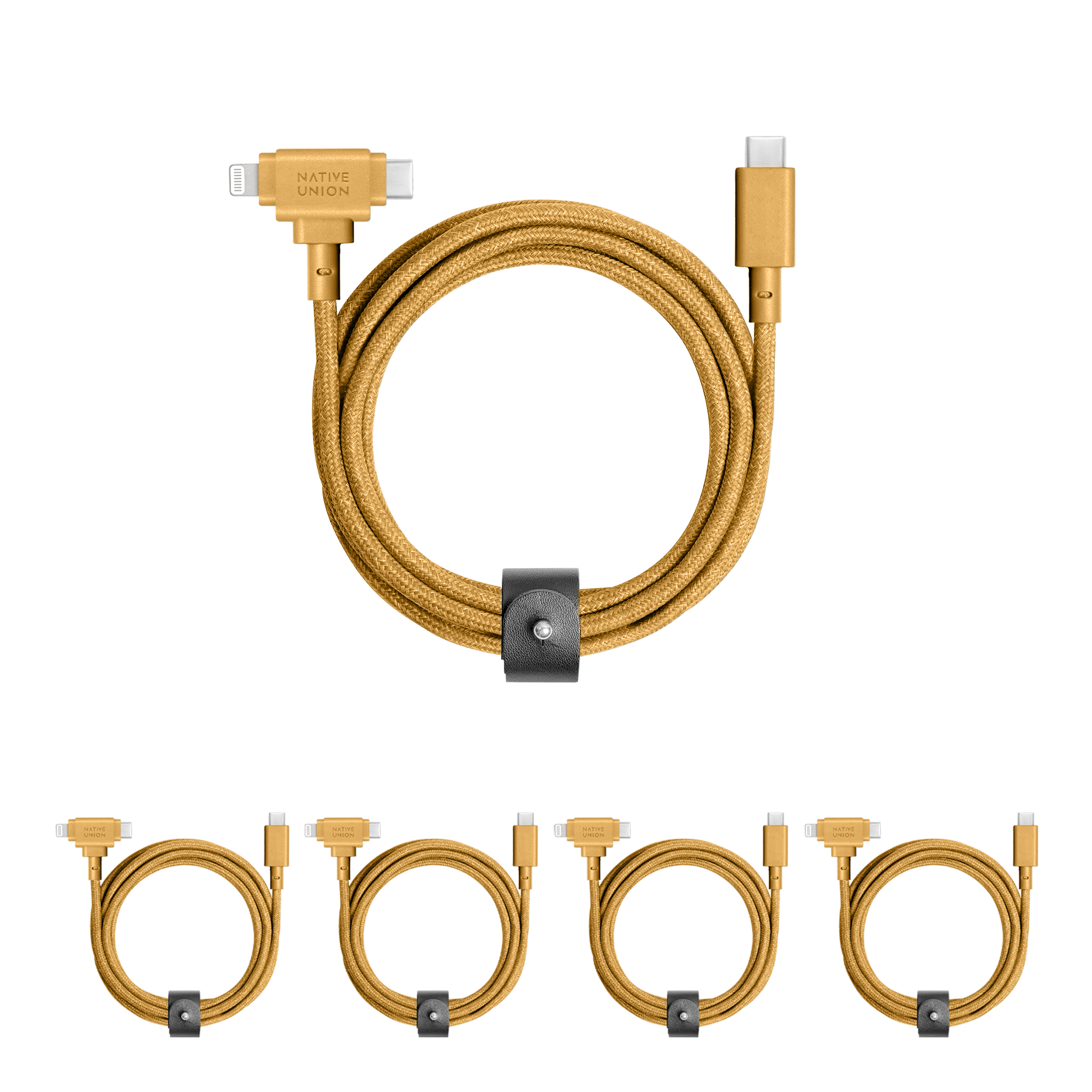 Native Union 5-Pack Belt Cable Duo (USB-C to USB-C & Lightning)