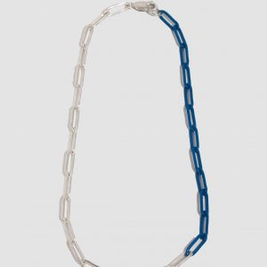 Lorenstewart Sterling Silver & Blue XL Long Link Choker - Archival Collection