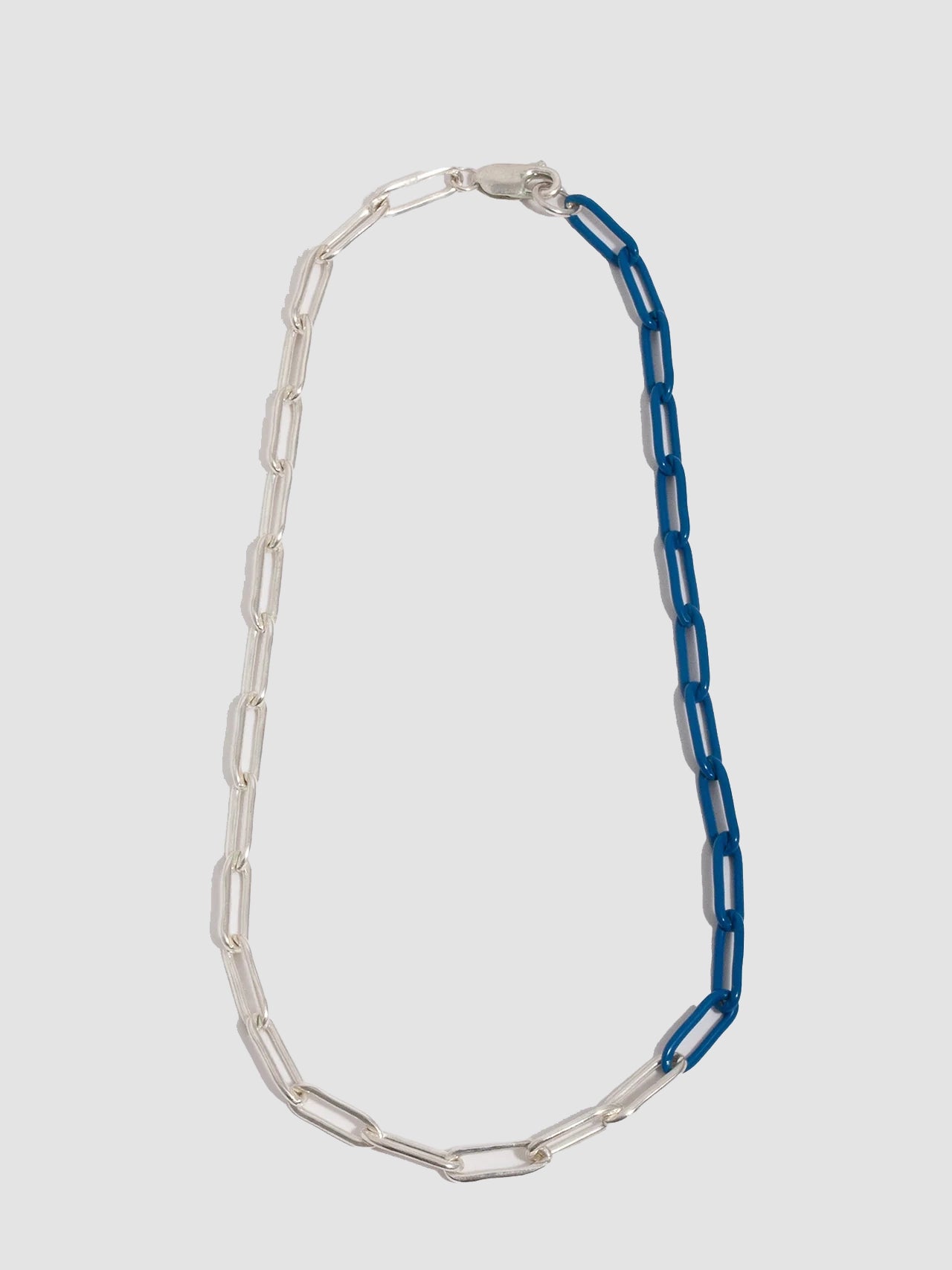 Lorenstewart Sterling Silver & Blue XL Long Link Choker - Archival Collection