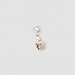 Lorenstewart Diamond Pearl Nugget Stud - Archival Collection