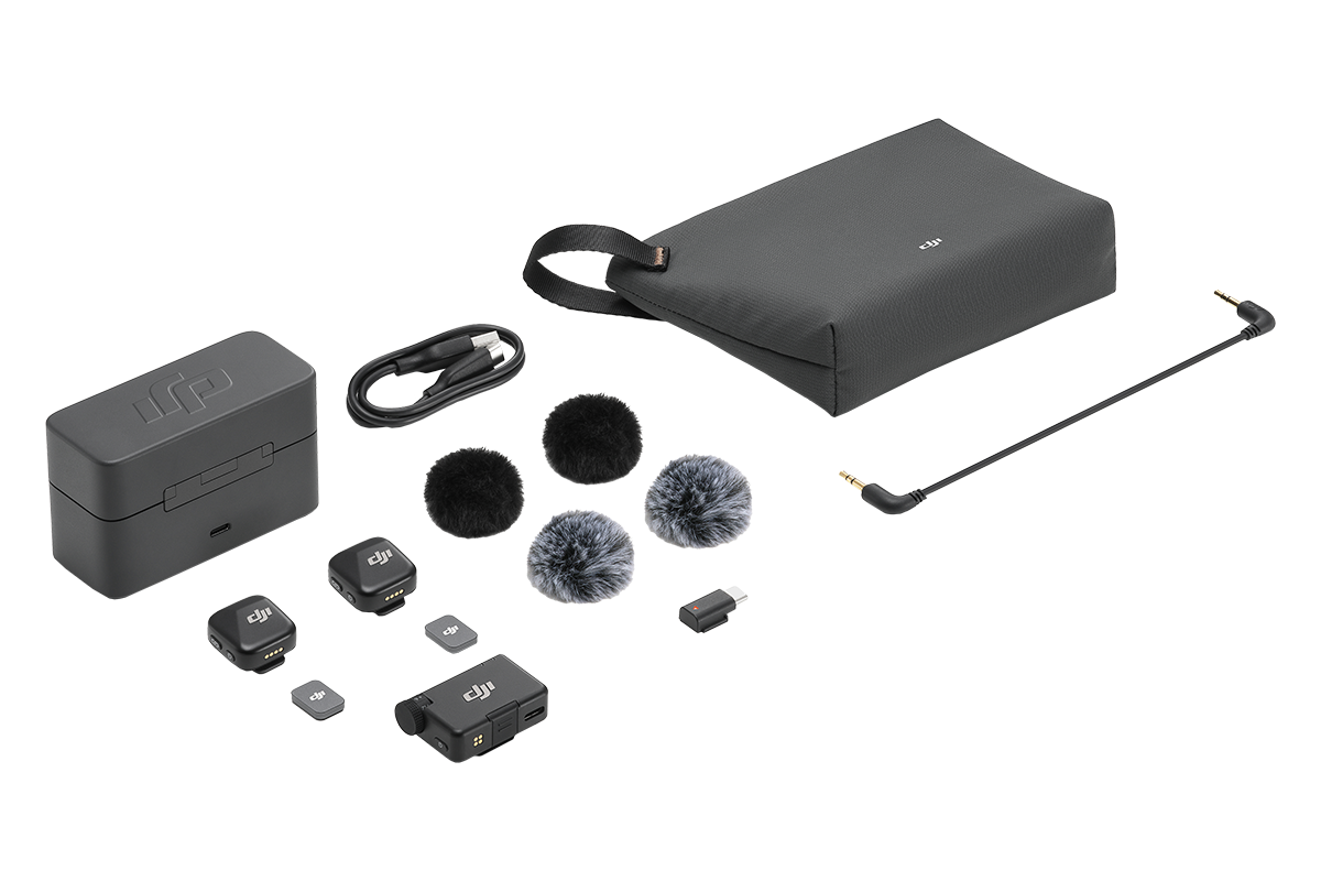 Drone Nerds DJI Mic Mini Wireless Microphone (2 TX + 1 RX + Charging Case) (Open Box)