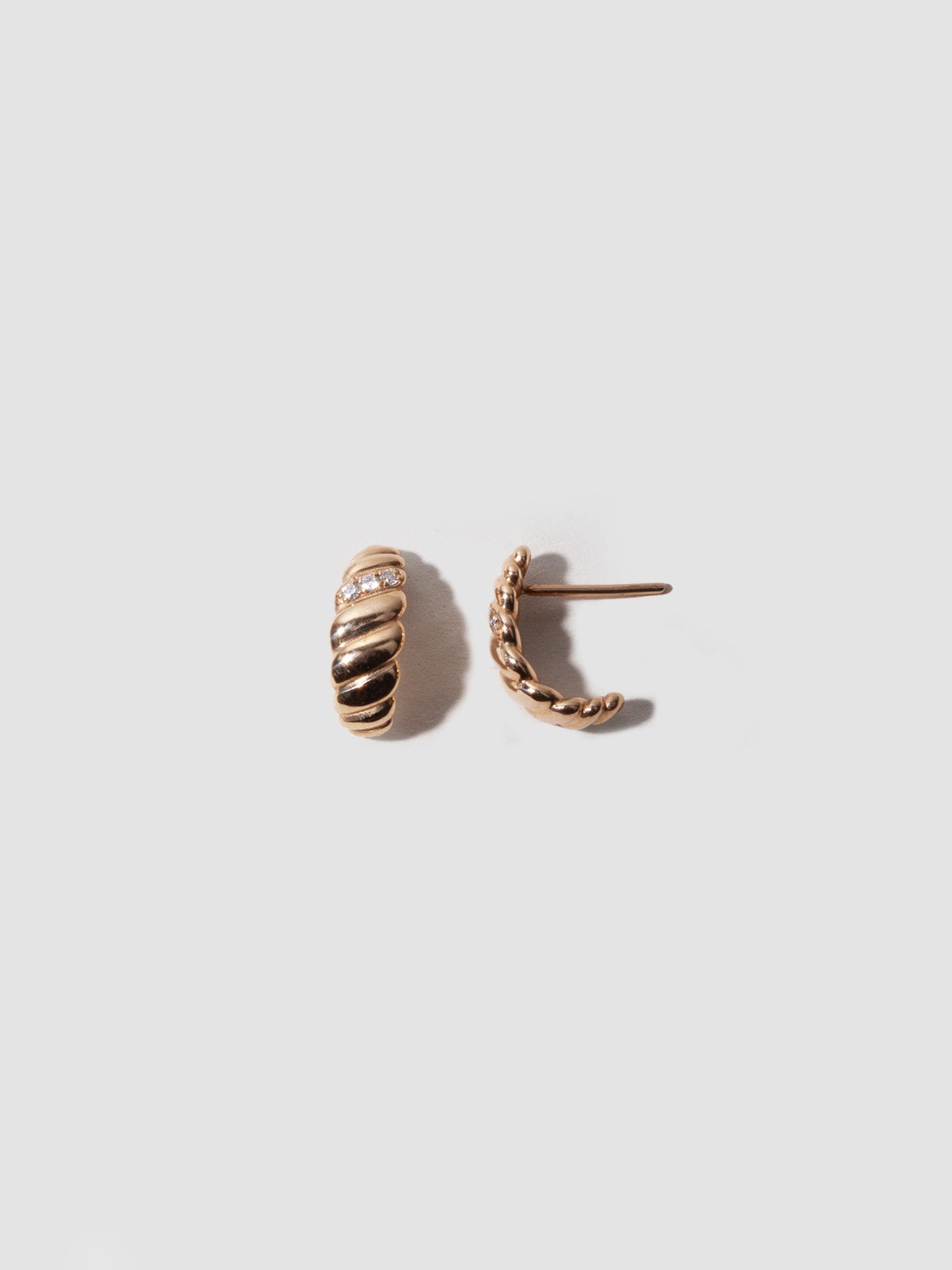 Lorenstewart Diamond Rope Crescent Huggies - Archival Collection