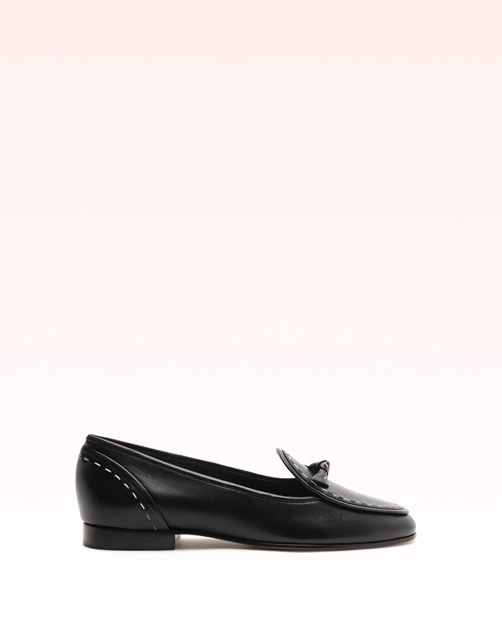 Alexandre Birman Slim Clarita Topstitch Loafer Black