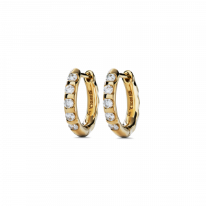 Shinola Diamond Petite Round Huggie Earrings - Yellow Gold