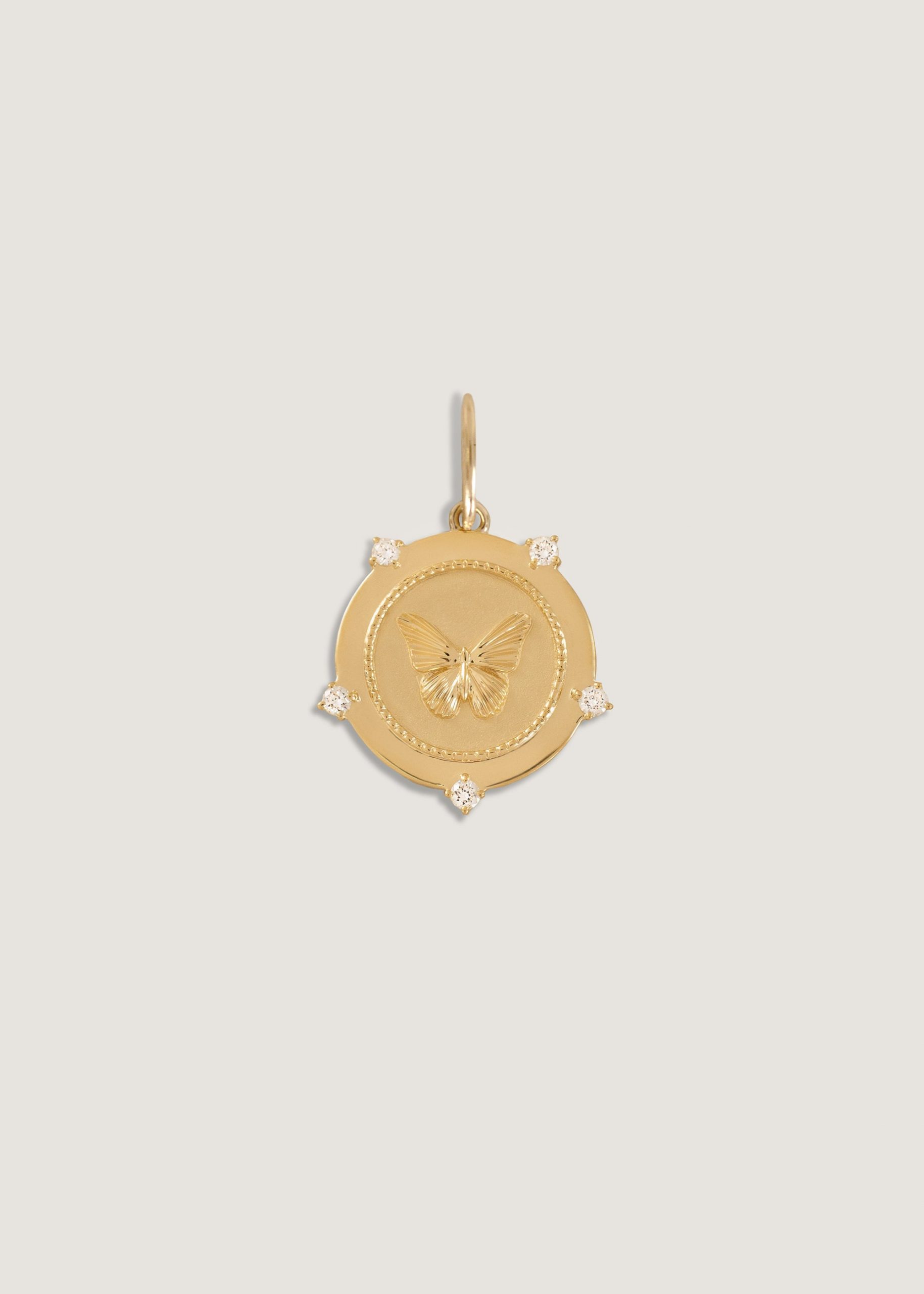 Kinn Studio Butterfly Coin Pendant Diamond