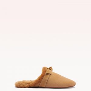 Alexandre Birman Clarita Babouche Shearling Almond