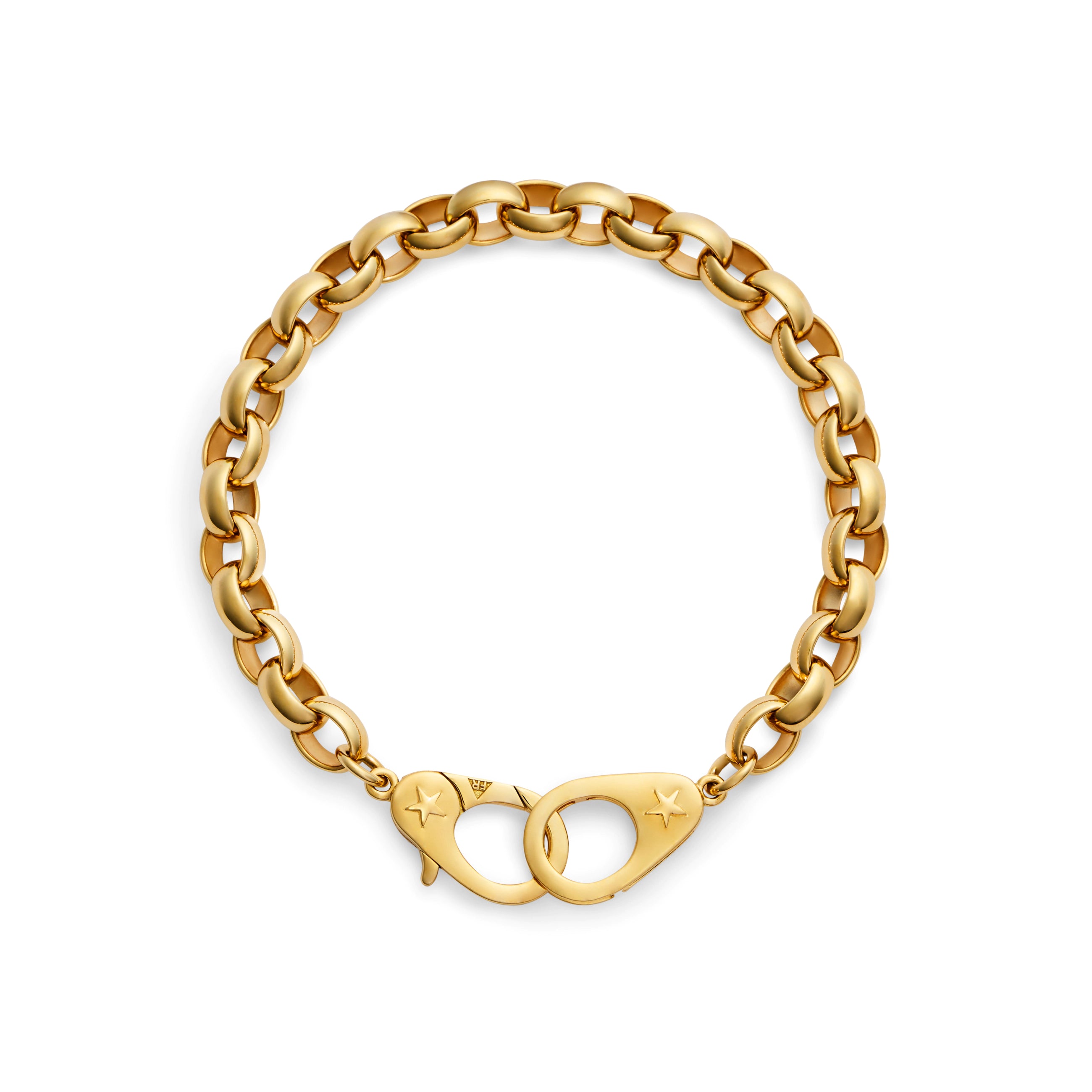 Foundrae Belcher | Oversized Belcher Bracelet with Sister Hooks | Yellow Gold