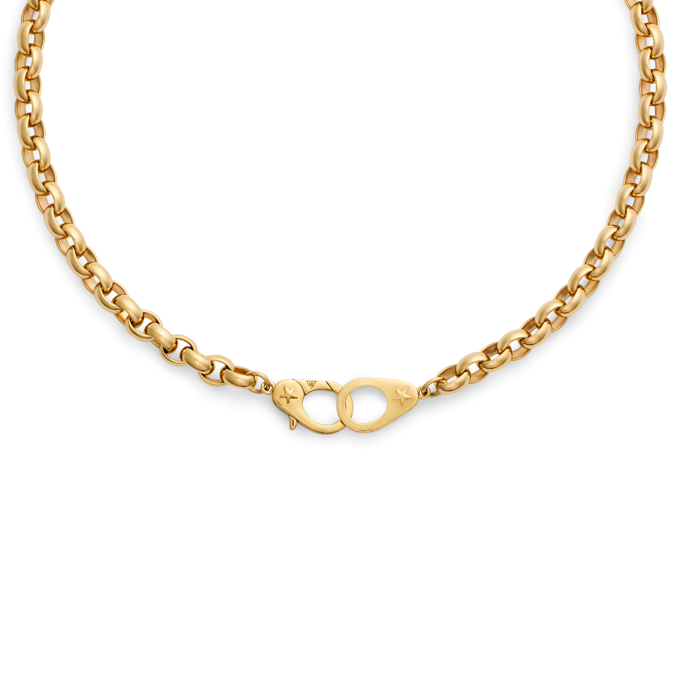 Foundrae Belcher | Oversized Belcher Necklace with Sister Hooks | Yellow Gold