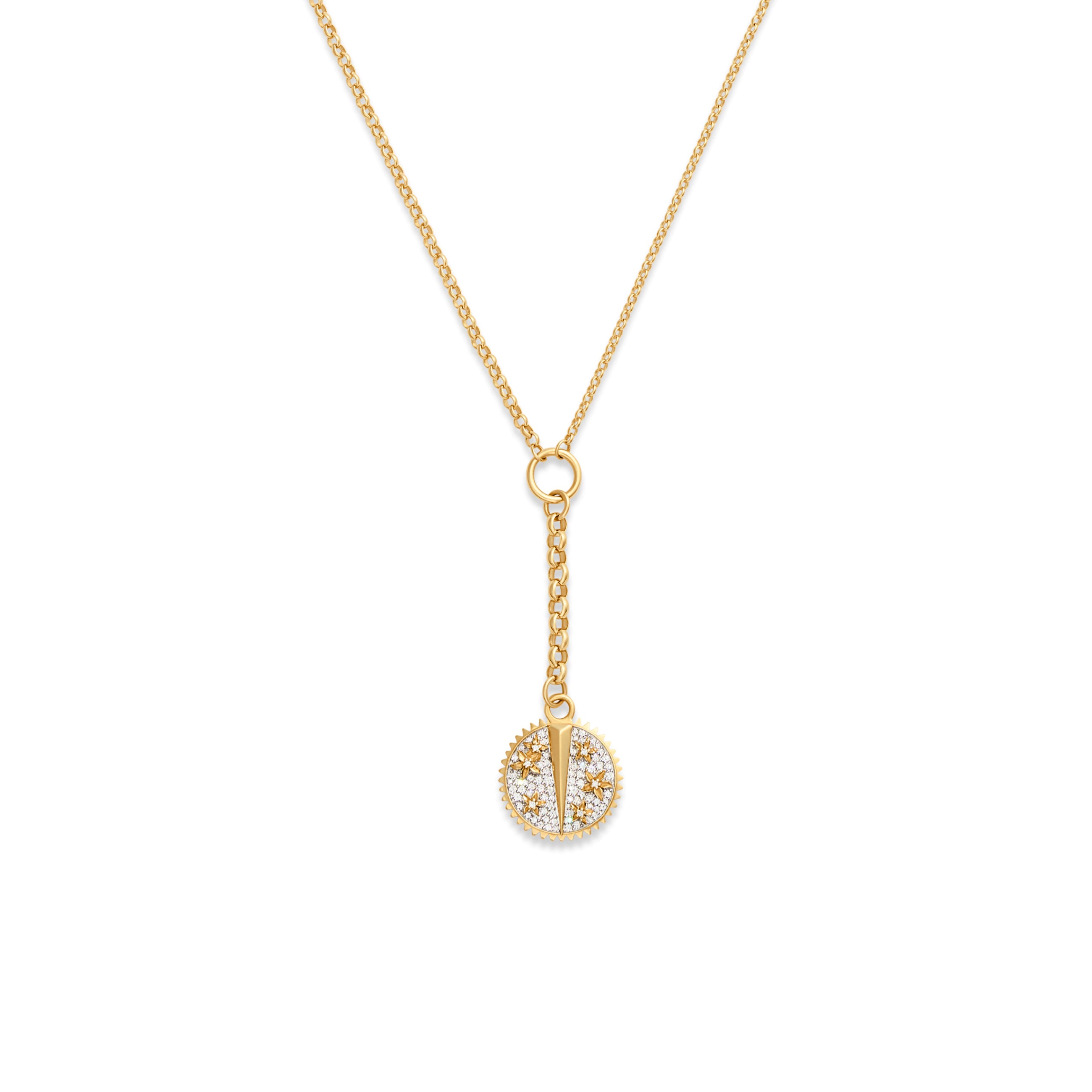 Foundrae Resilience | Pavé Blossoms Small Mixed Belcher Extension Necklace | Diamonds, Mixed Gold