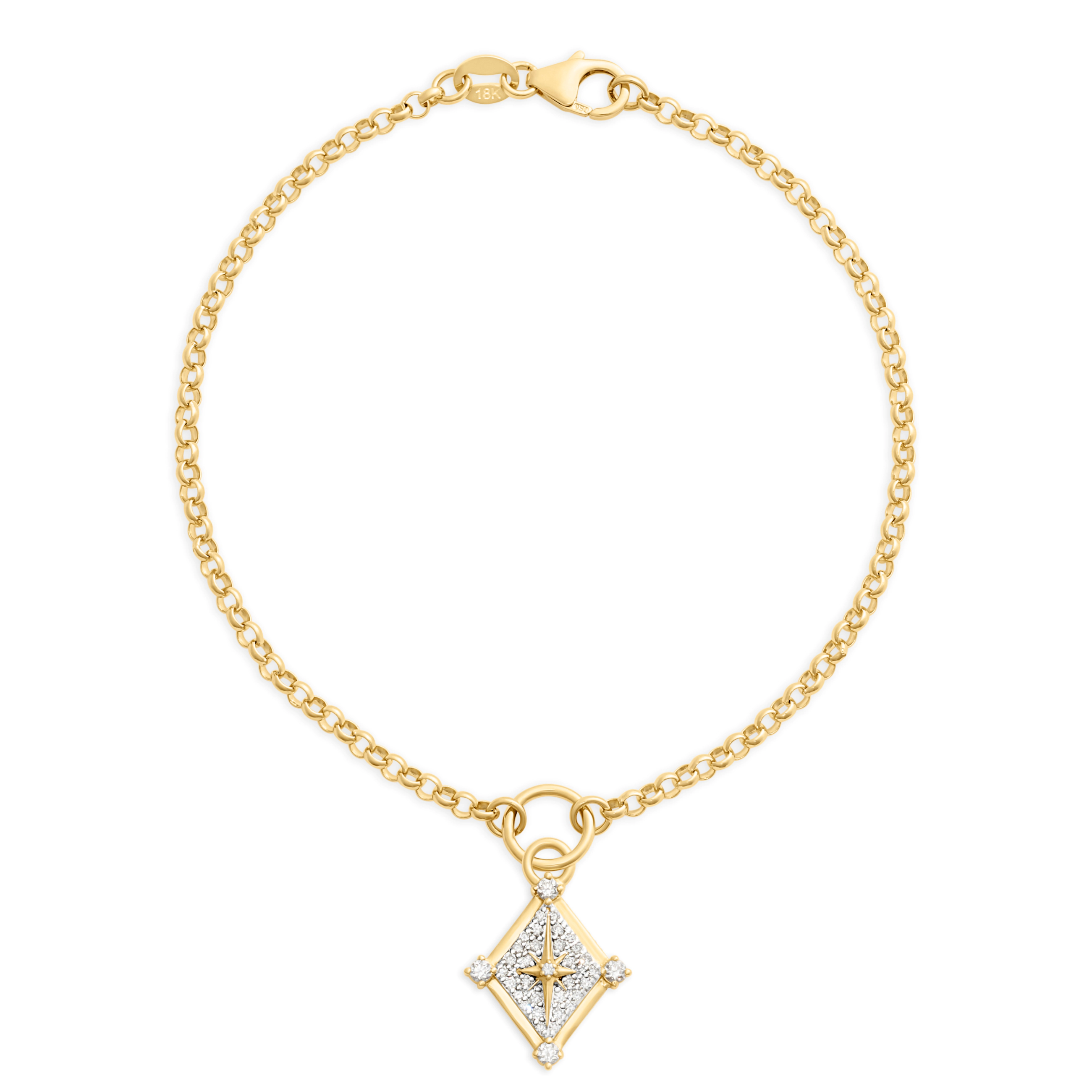 Foundrae Foundation | Pavé Inner Light Small Belcher Bracelet | Diamonds, Yellow Gold