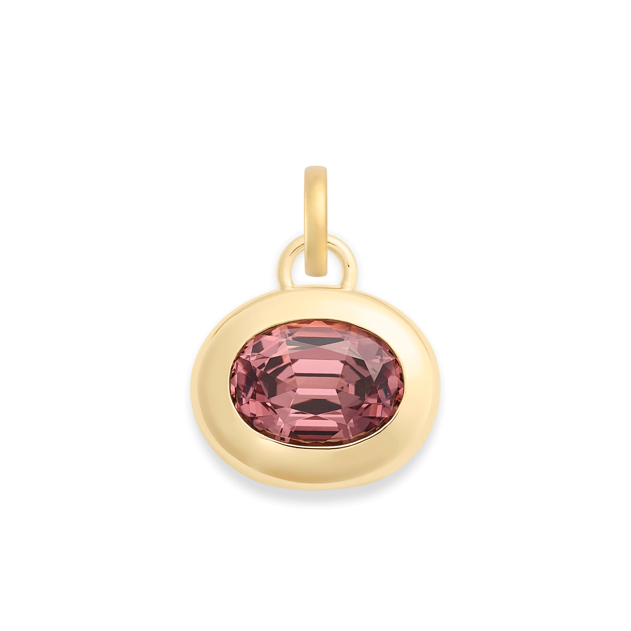 Foundrae One of a Kind | Oval Cut Malaya Garnet Gemstone Cache Link Pendant 4.24ct | Garnet, Yellow