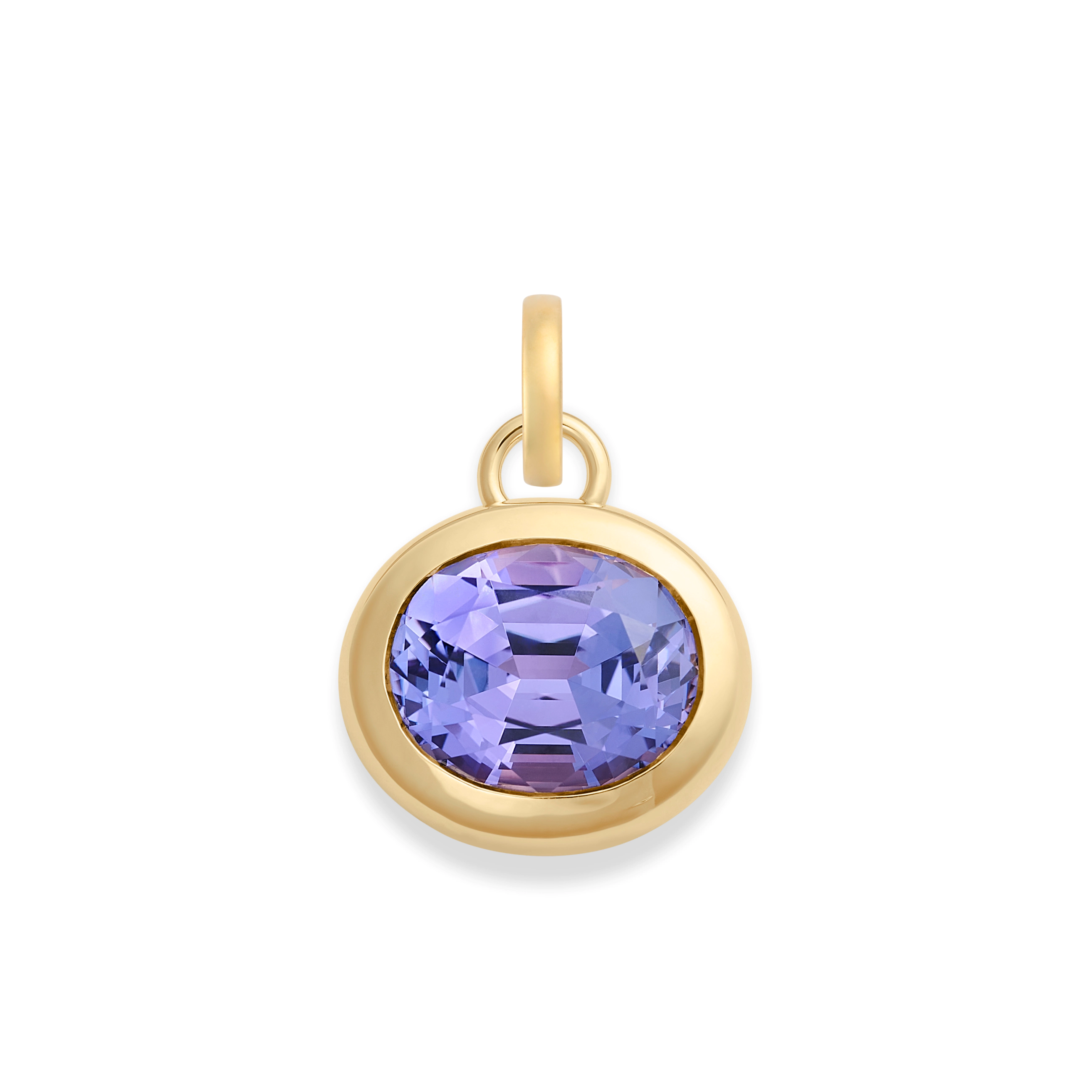Foundrae One of a Kind | Oval Cut Tanzanite Gemstone Cache Link Pendant 3.49ct | Tanzanite, Yellow